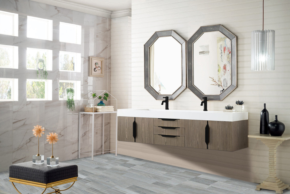 Columbia 72" Double Wall Mount Vanity Cabinet