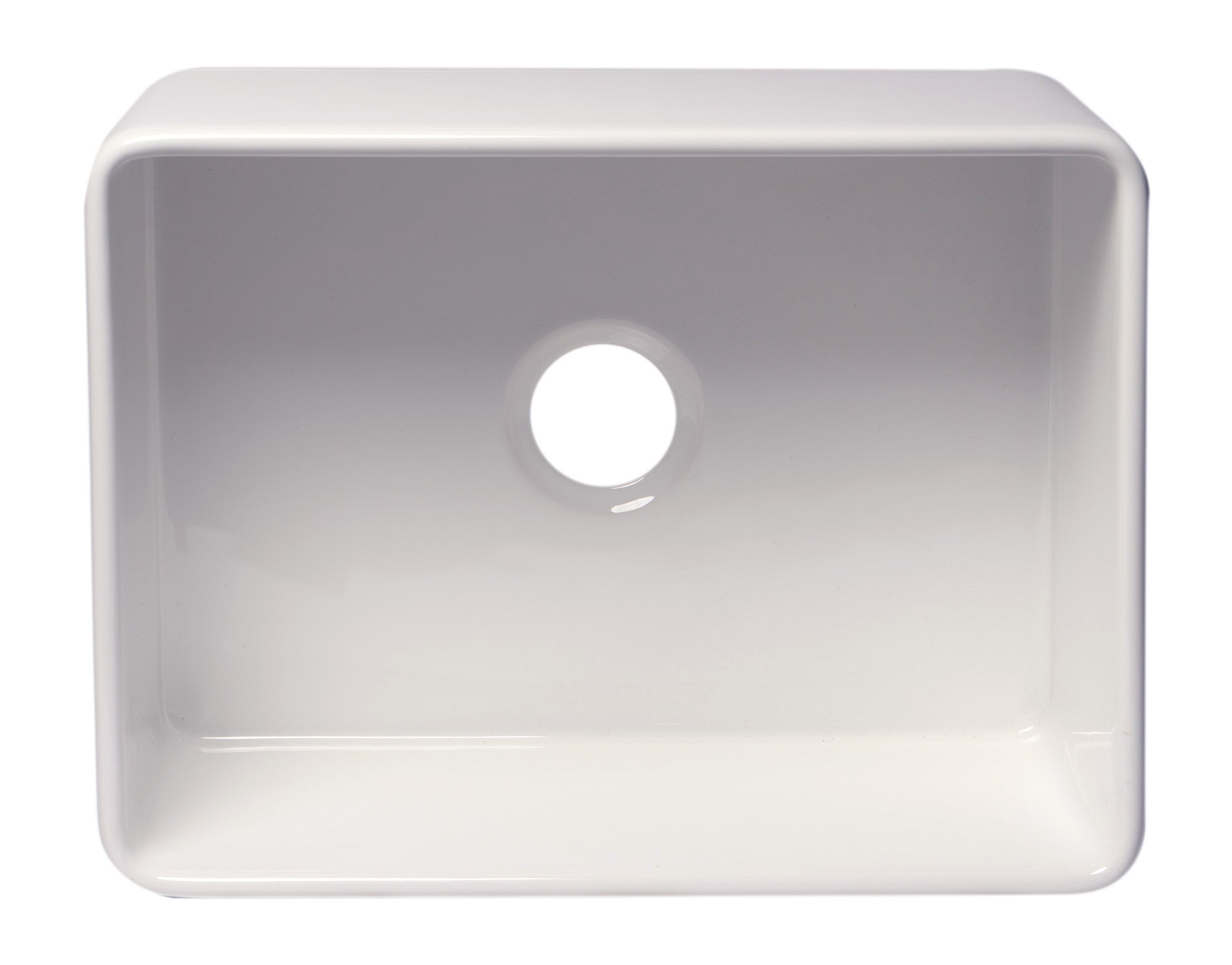 ALFI brand ABF2418 Smooth Apron 24" x 18" Single Bowl Fireclay Farm Sink
