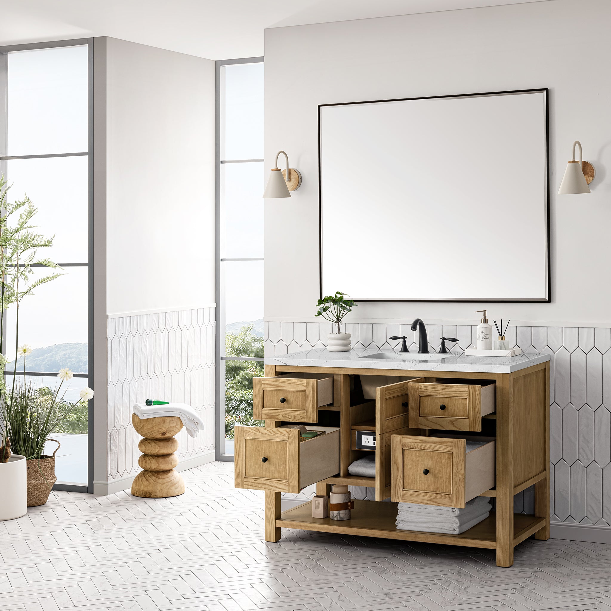 James Martin Breckenridge 48" Single Vanity in Light Natural Oak with 3cm Countertop