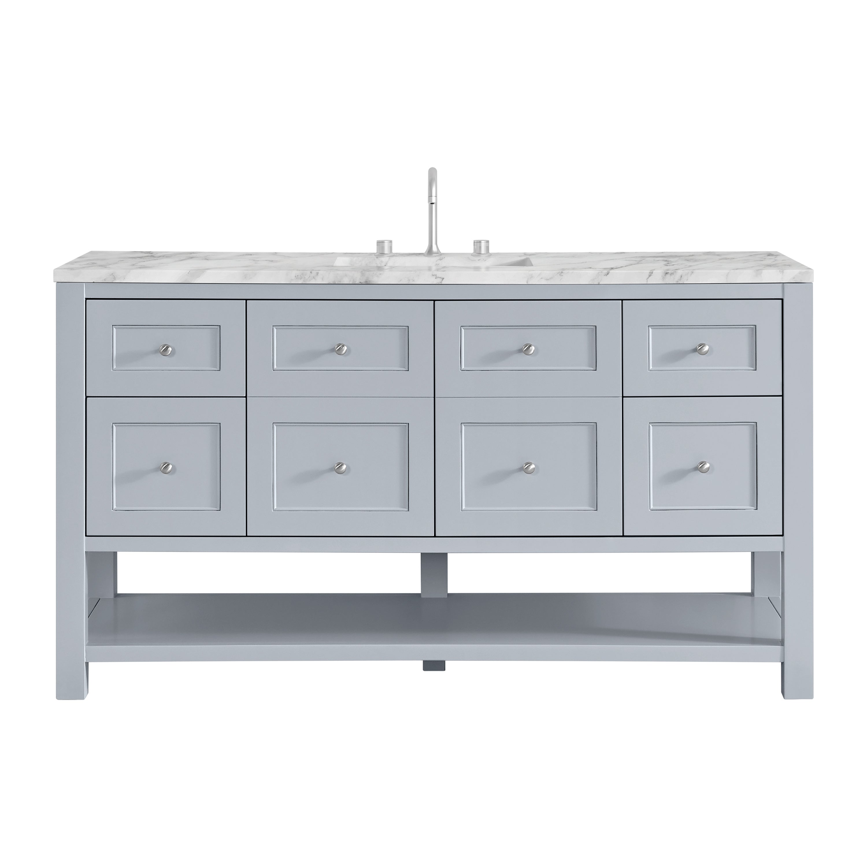 James Martin Breckenridge 60" Single Vanity in Serenity Blue with 3cm Countertop