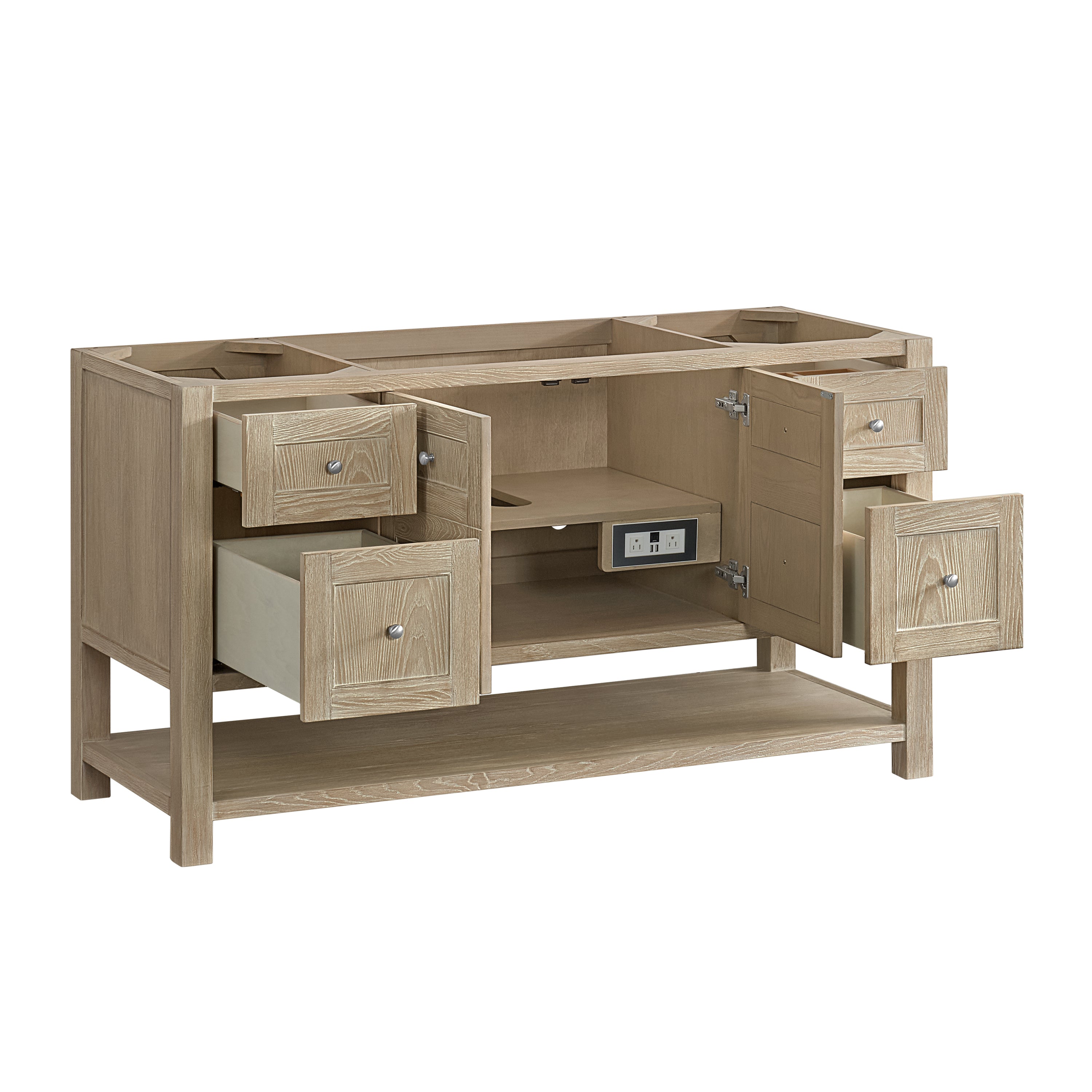 James Martin Breckenridge 60" Single Vanity in Whitewashed Oak with 3cm Countertop