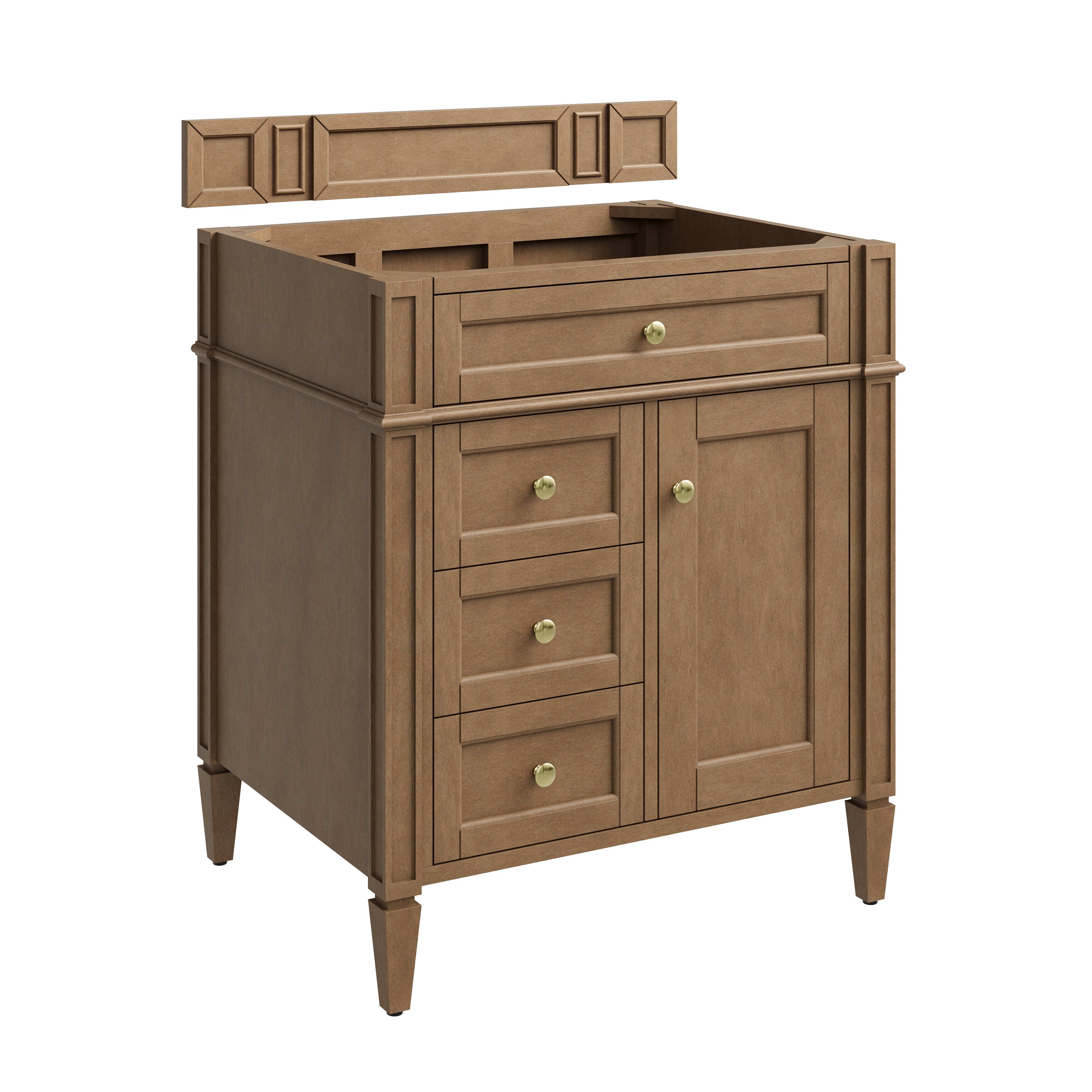 James Martin Brittany 30" Single Vanity in Pecan with 3cm Countertop