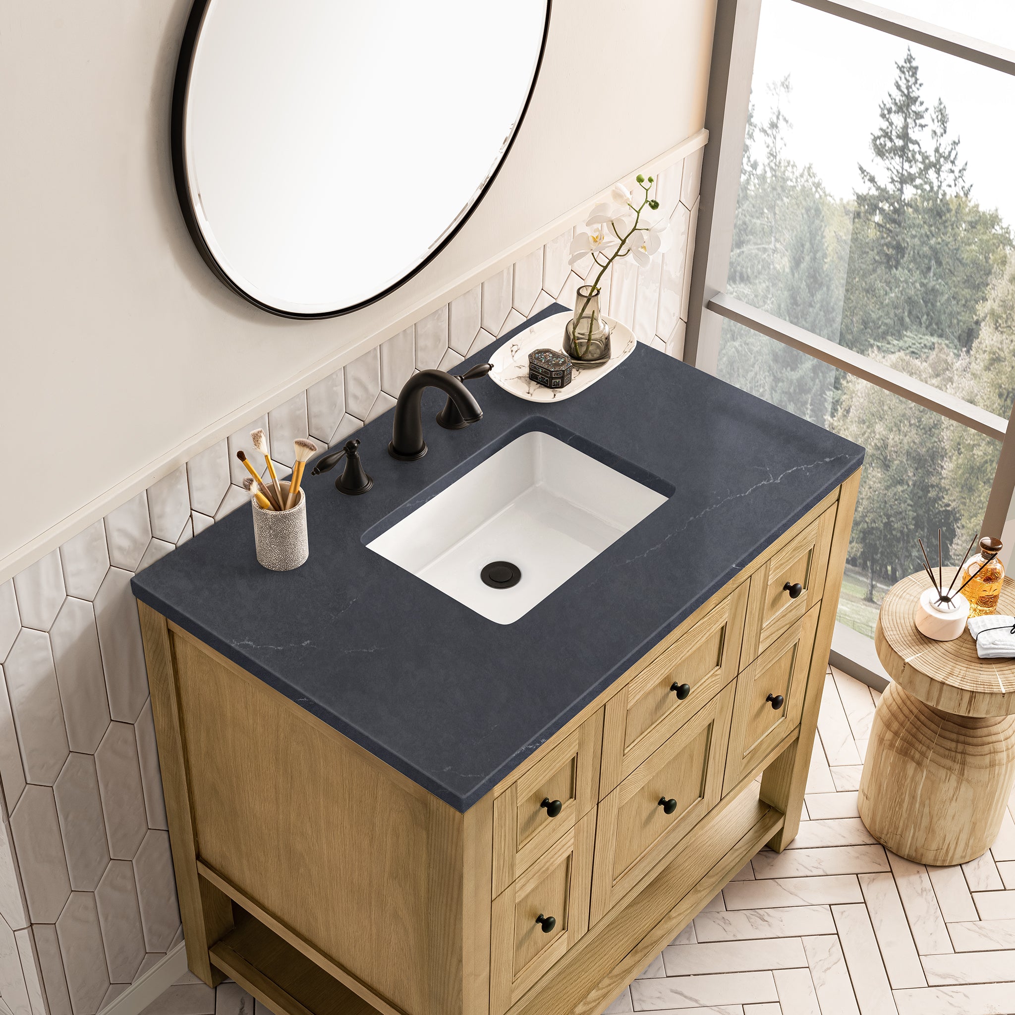 James Martin Breckenridge 36" Single Vanity in Light Natural Oak with 3cm Countertop