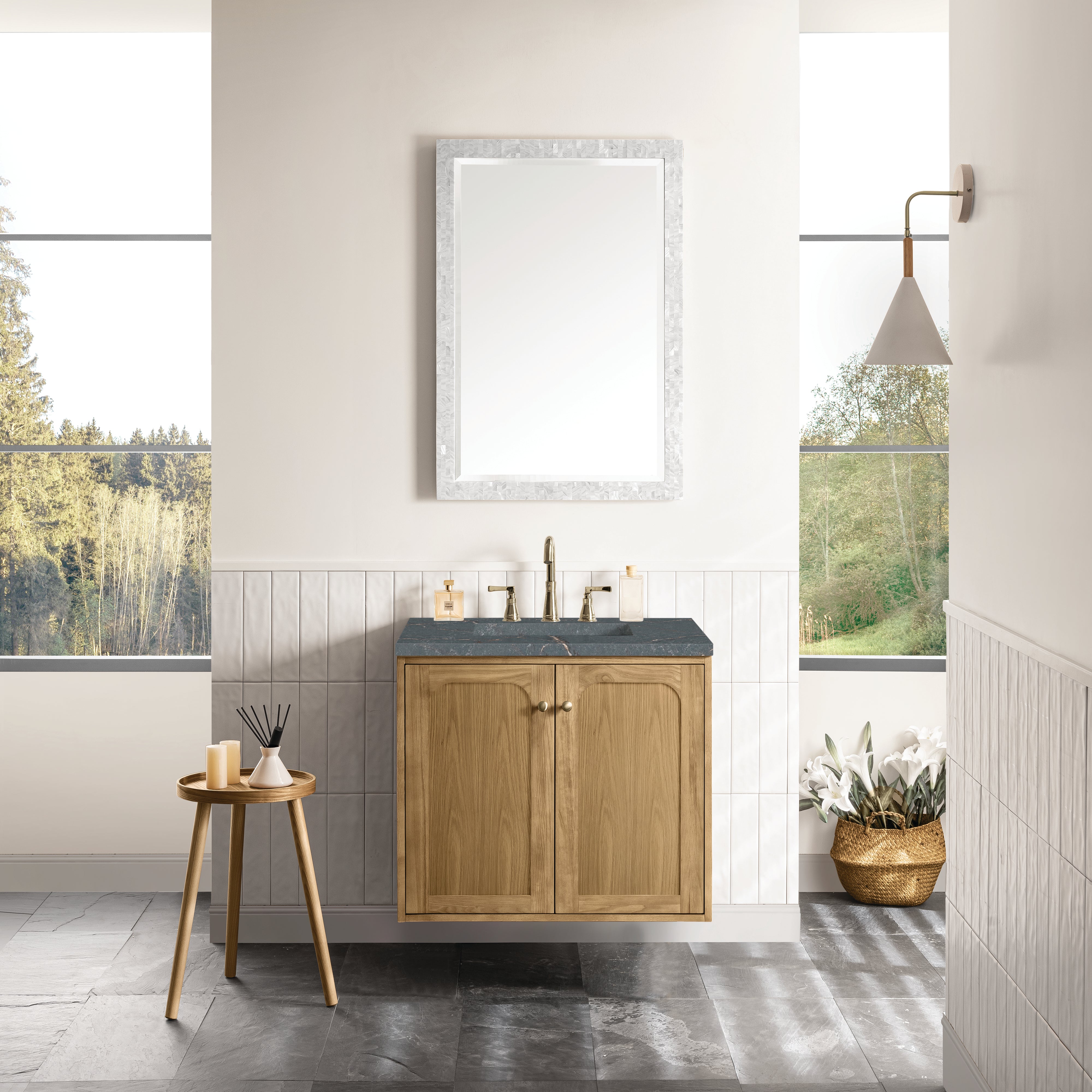 James Martin Laurent 30" Single Vanity in Light Natural Oak with 3cm Countertop