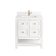 James Martin Breckenridge 30" Single Vanity in Bright White with 3cm Countertop