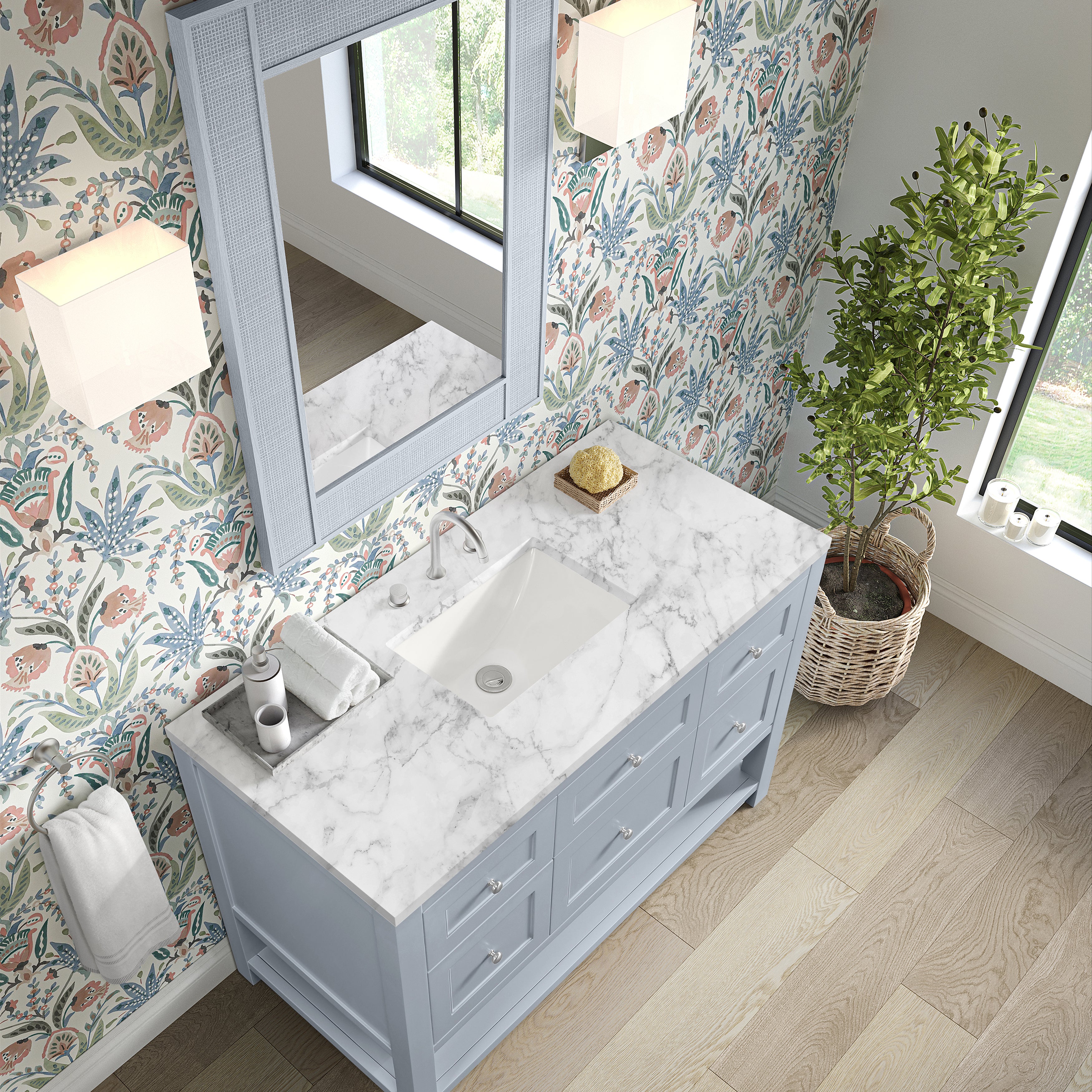 James Martin Breckenridge 48" Single Vanity in Serenity Blue with 3cm Countertop