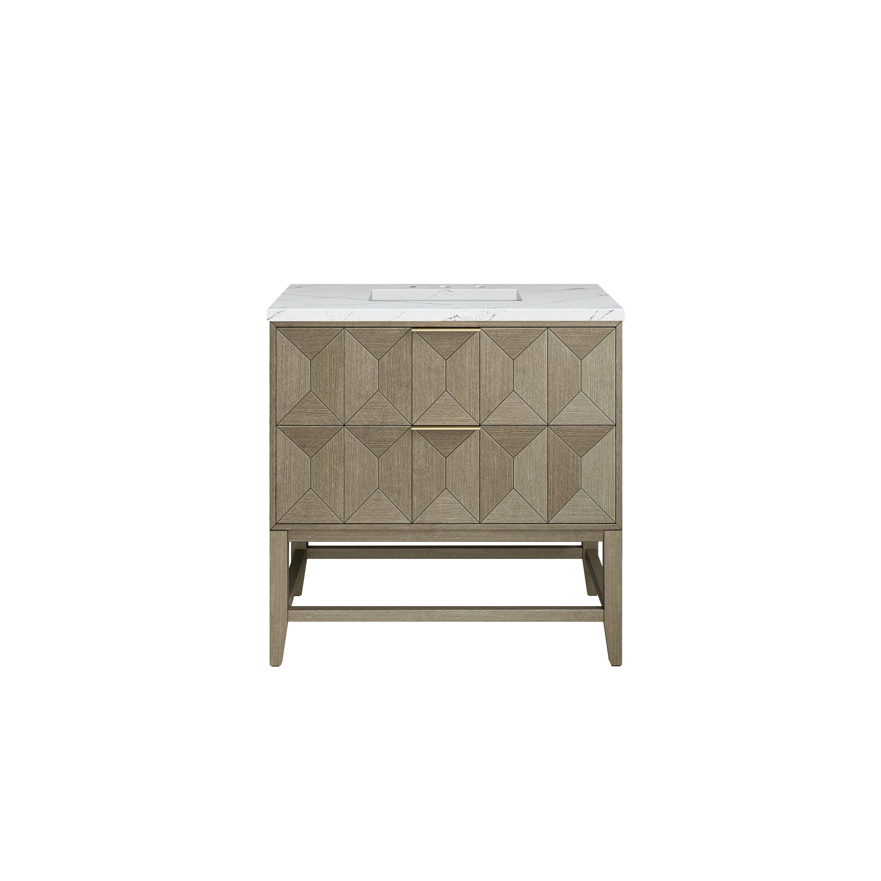 James Martin Emmeline 36" Single Vanity in Pebble Oak with 3cm Countertop