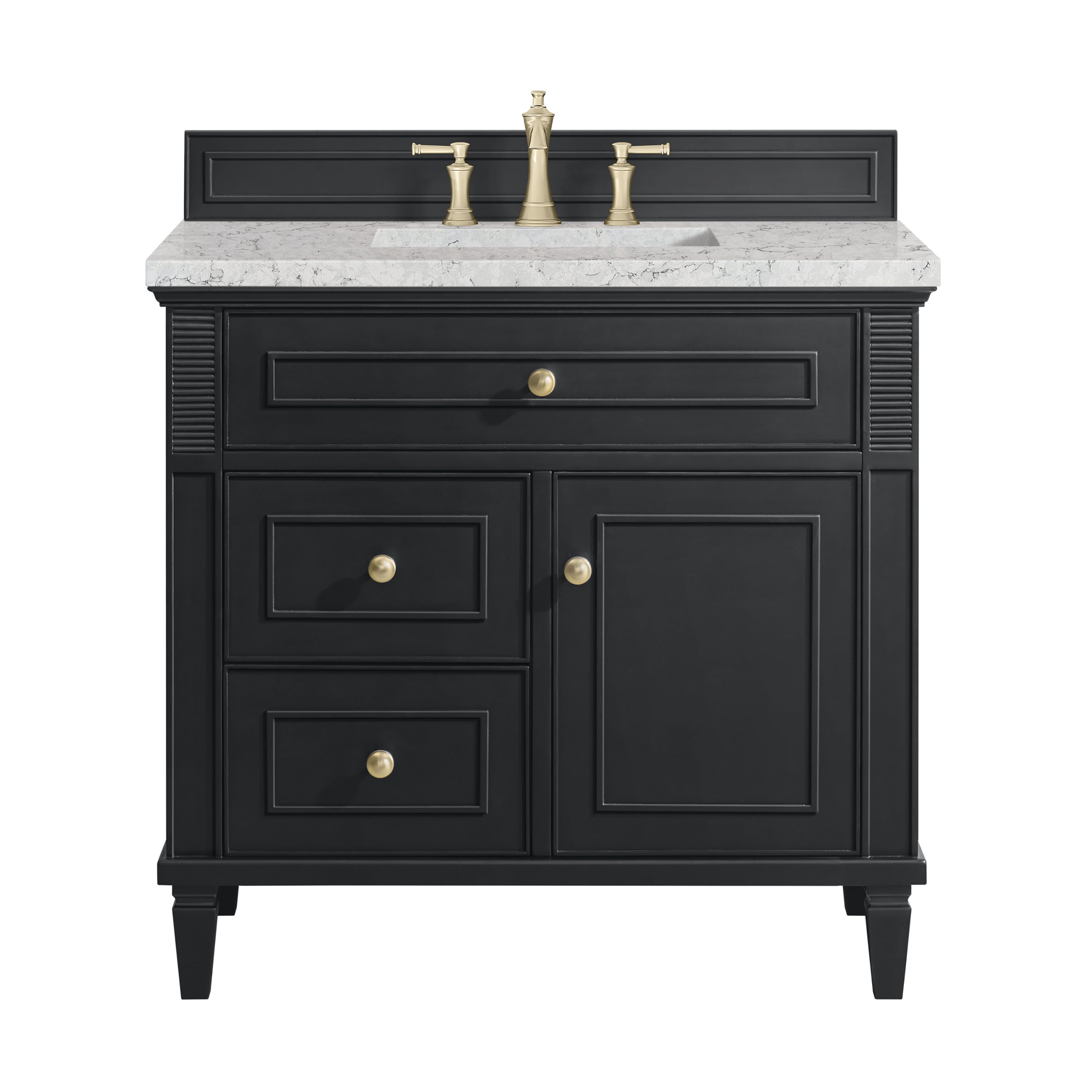 James Martin Lorelai 36" Single Vanity in Black Onyx with 3cm Countertop