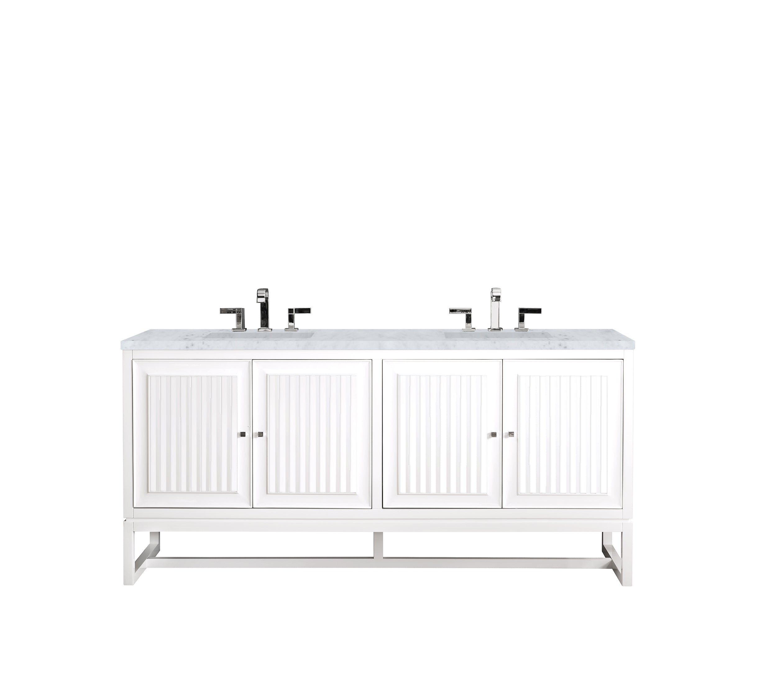 James Martin Athens 72" Double Vanity in Glossy White with 3cm Countertop
