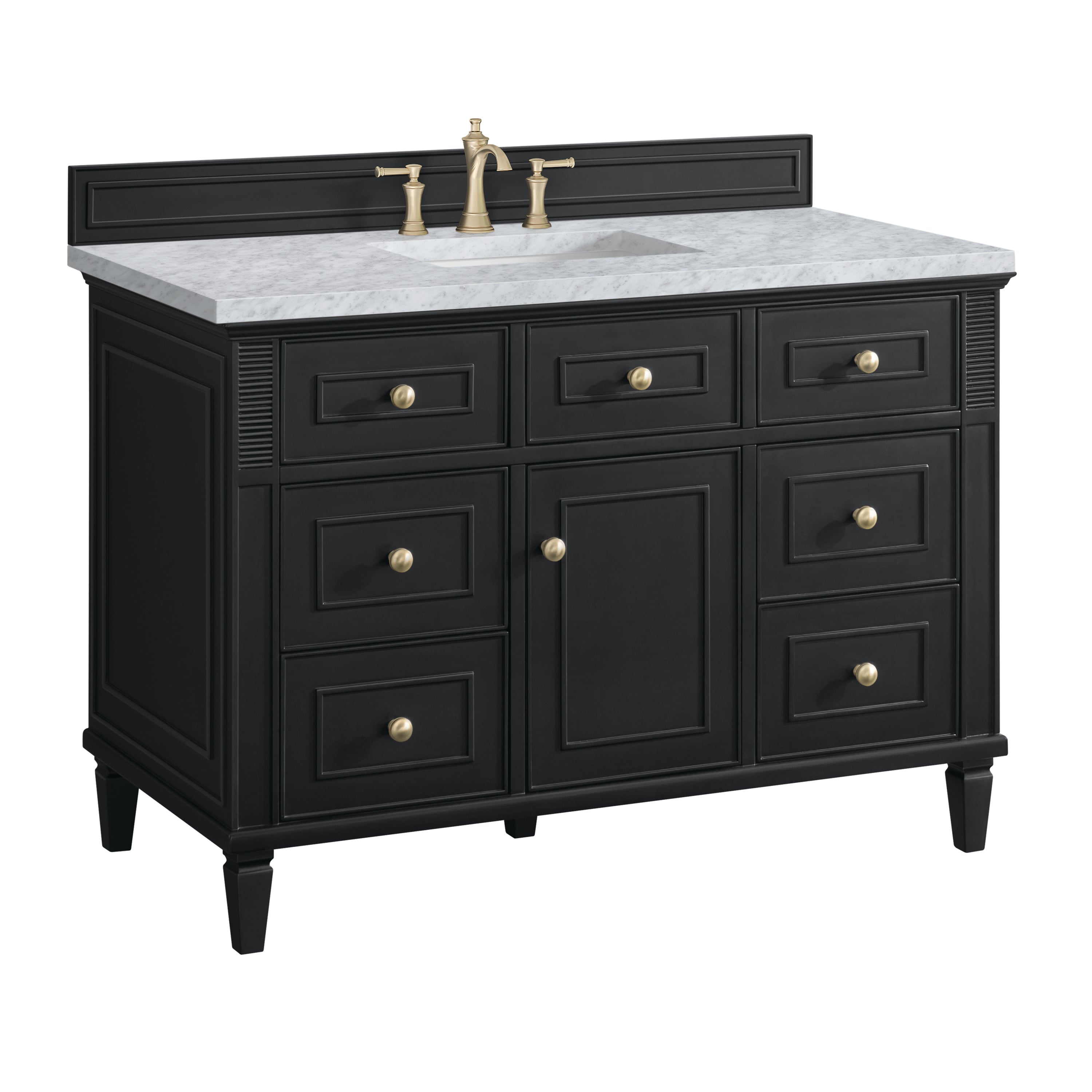 James Martin Lorelai 48" Single Vanity in Black Onyx with 3cm Countertop