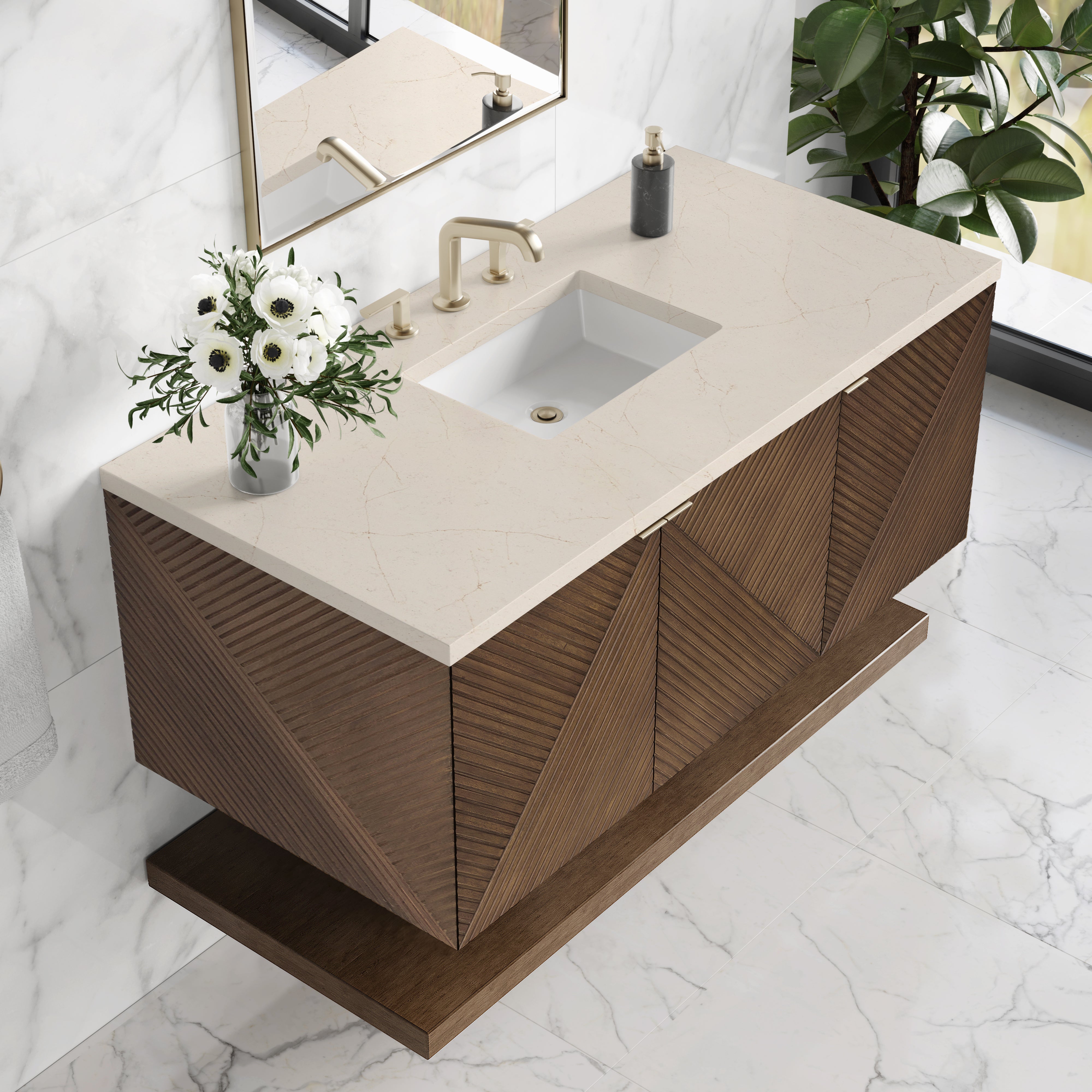 James Martin Marcello 48" Single Vanity in Chestnut with 3cm Countertop