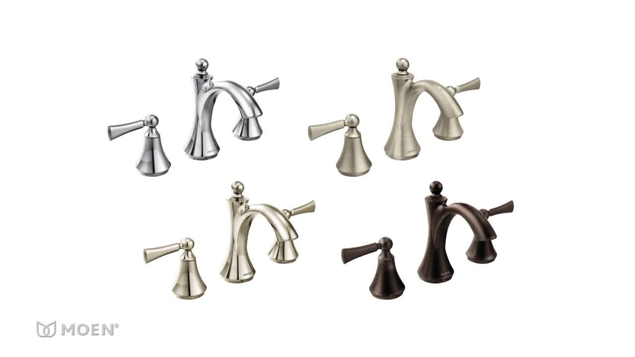 Moen Wynford TV4524 Two-Handle High Arc Bathroom Faucet – All Finishes