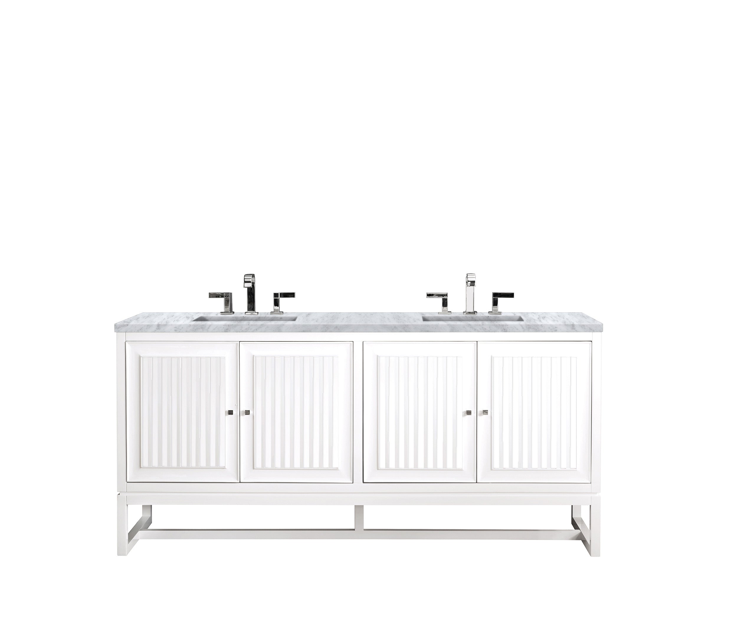James Martin Athens 72" Double Vanity in Glossy White with 3cm Countertop