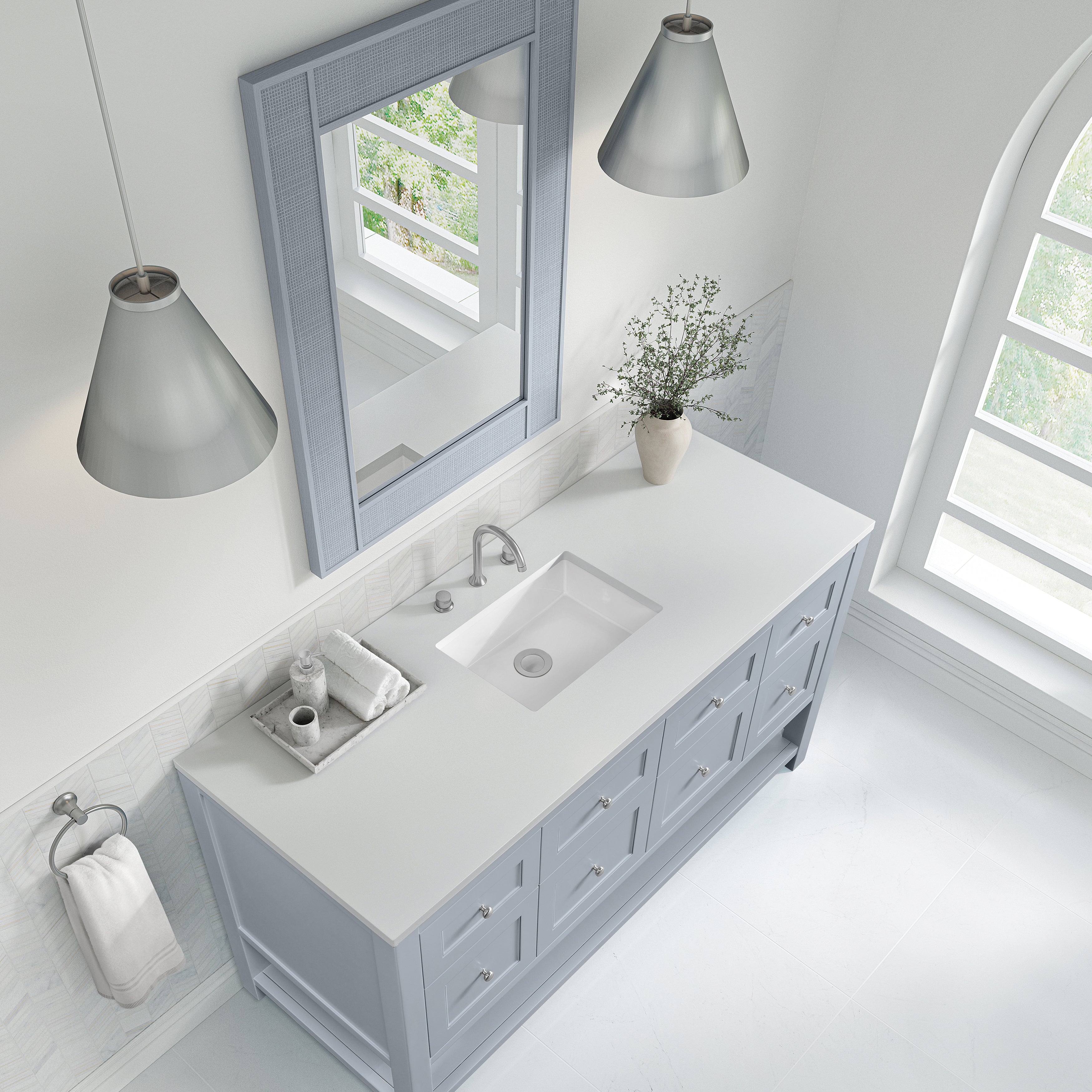James Martin Breckenridge 60" Single Vanity in Serenity Blue with 3cm Countertop