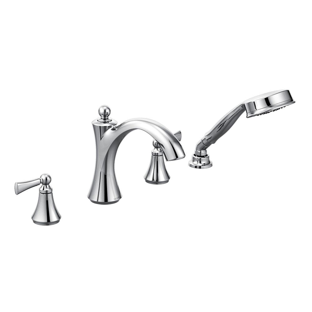 Wynford Two-Handle Diverter Roman Tub Faucet including Handheld Shower