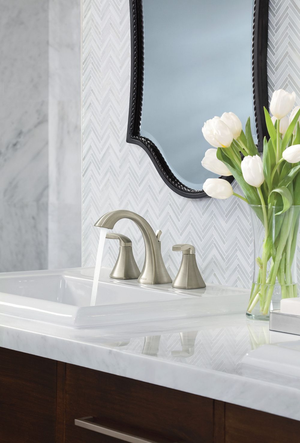 Voss Two-Handle High Arc Bathroom Faucet