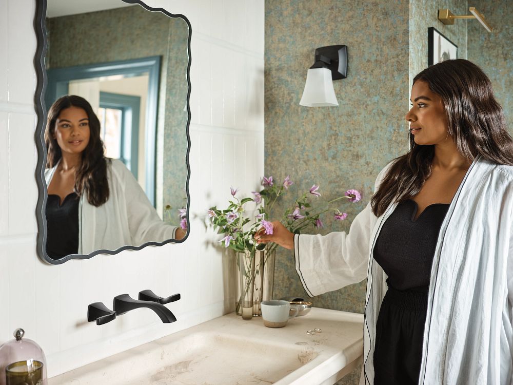 Voss Two-Handle Wall Mount Bathroom Faucet