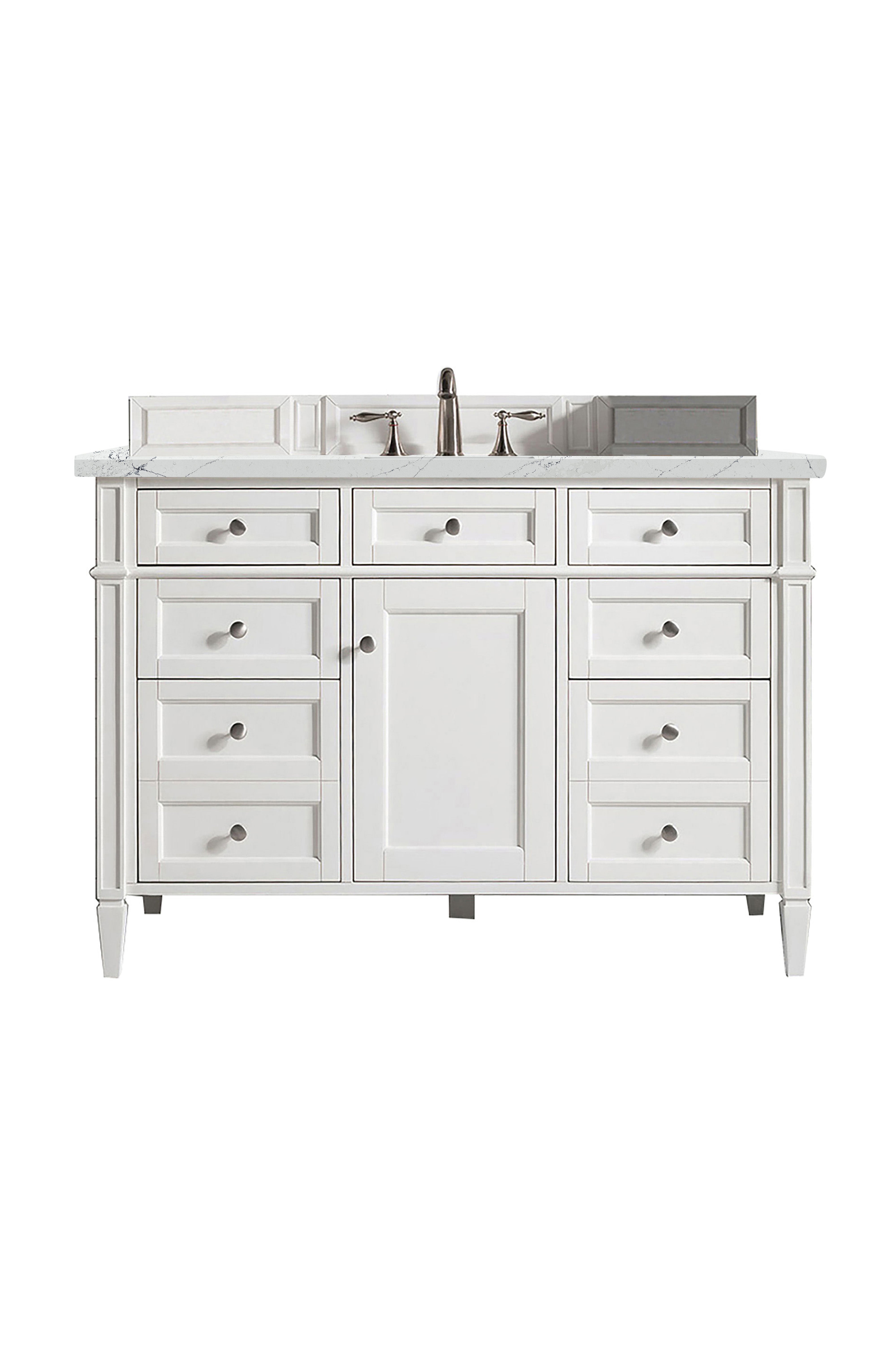 James Martin Brittany 48" Single Vanity in Bright White with 3cm Countertop