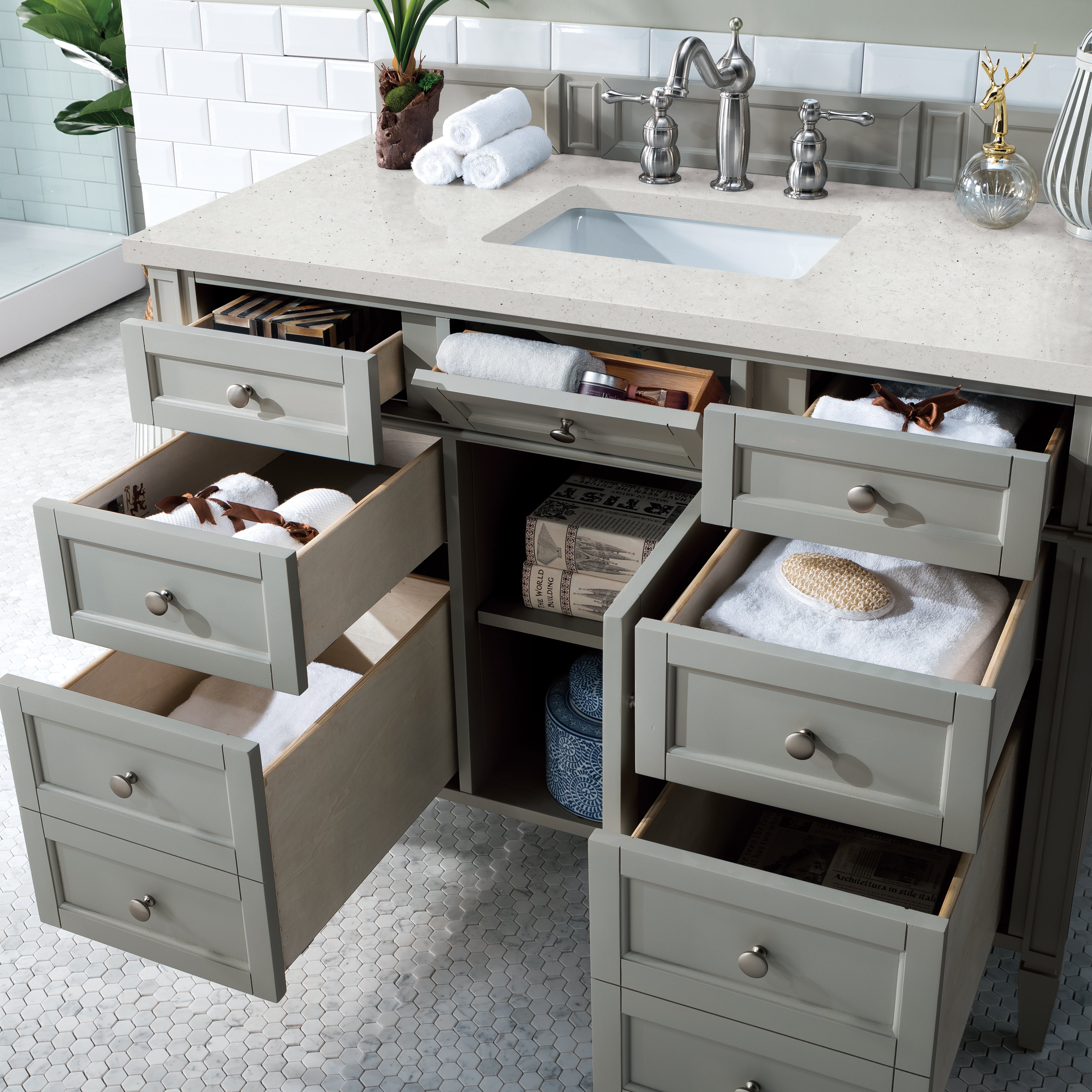 James Martin Brittany 48" Single Vanity in Urban Gray with 3cm Countertop
