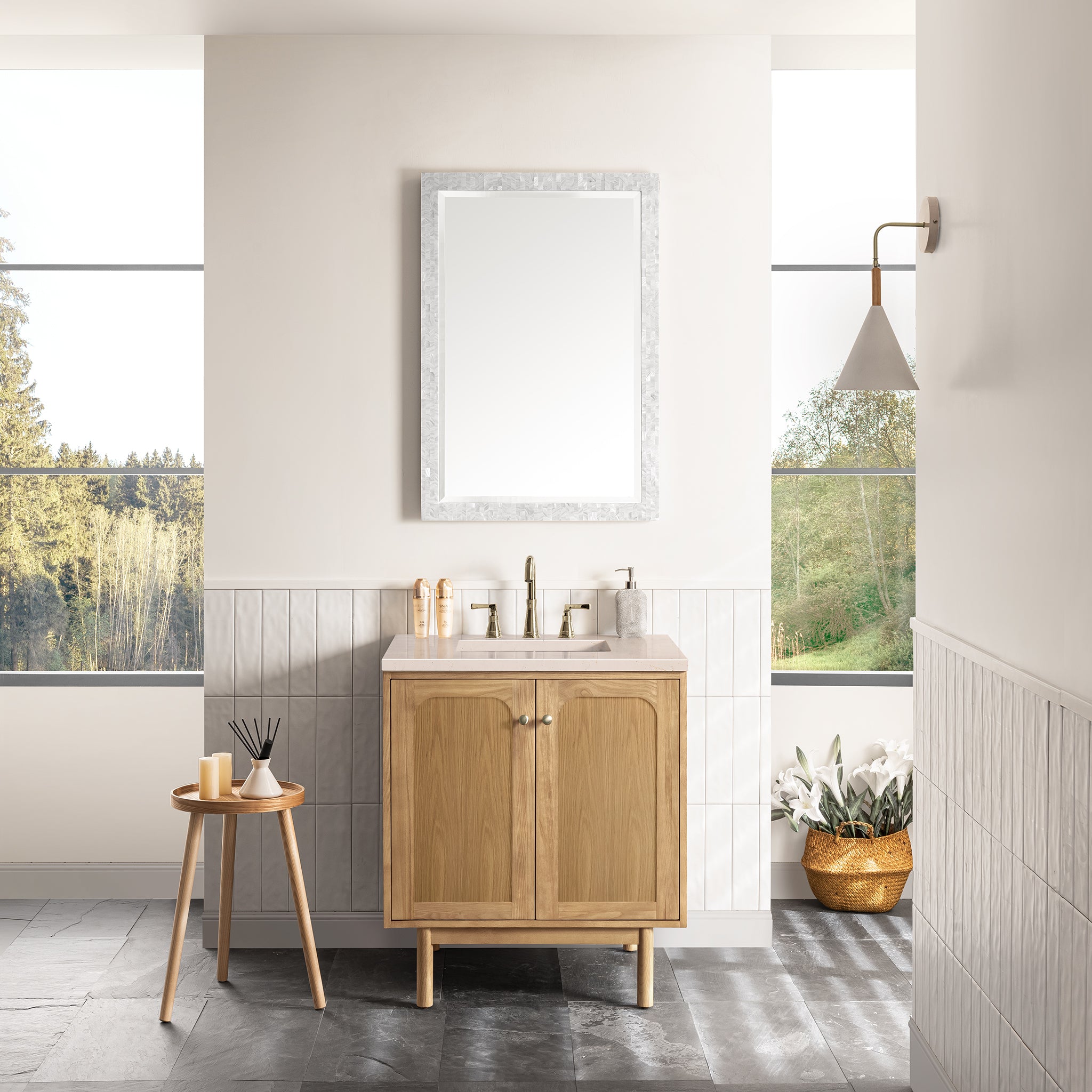James Martin Laurent 30" Single Vanity in Light Natural Oak with 3cm Countertop