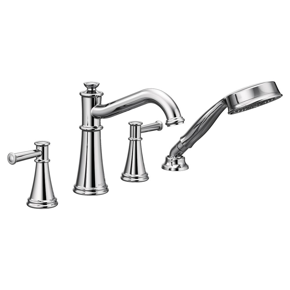 Belfield Two-Handle Diverter Roman Tub Faucet including Handheld Shower