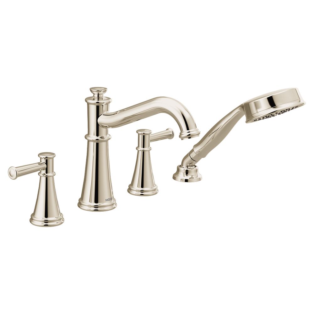 Belfield Two-Handle Diverter Roman Tub Faucet including Handheld Shower