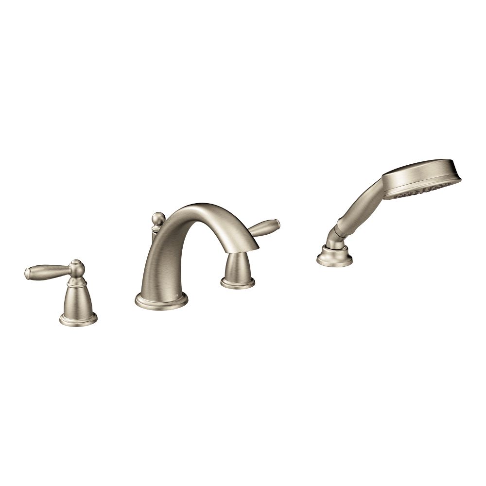 Brantford Two-Handle Low Arc Roman Tub Faucet including Handheld Shower