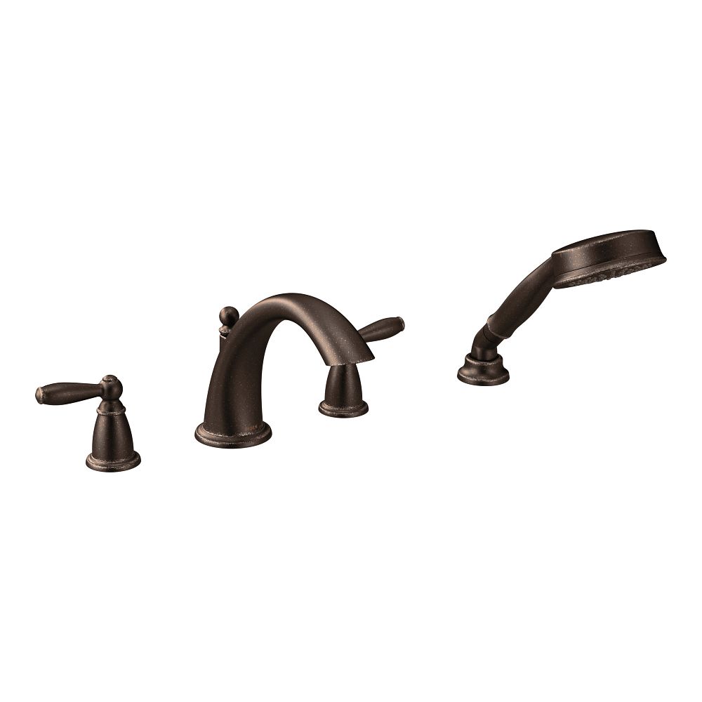 Brantford Two-Handle Low Arc Roman Tub Faucet including Handheld Shower