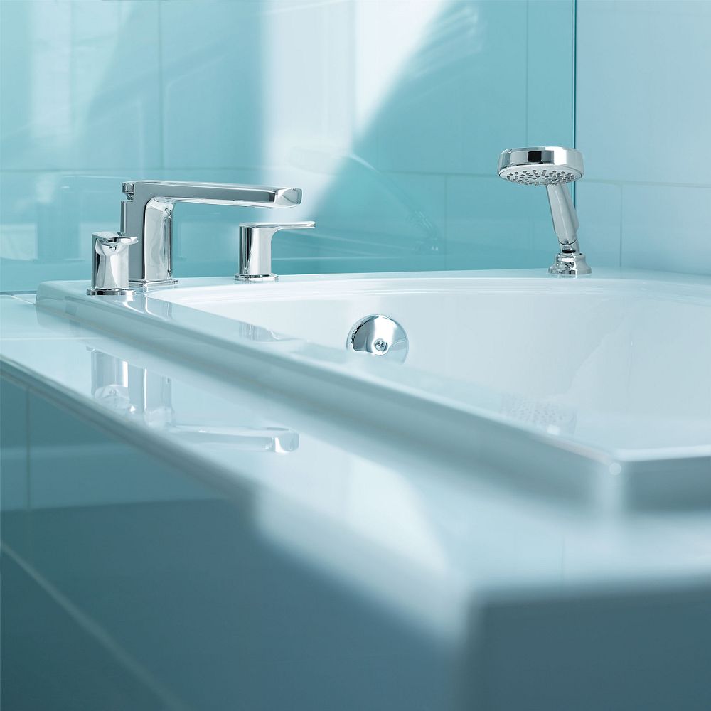 Rizon Two-Handle Low Arc Roman Tub Faucet including Handheld Shower