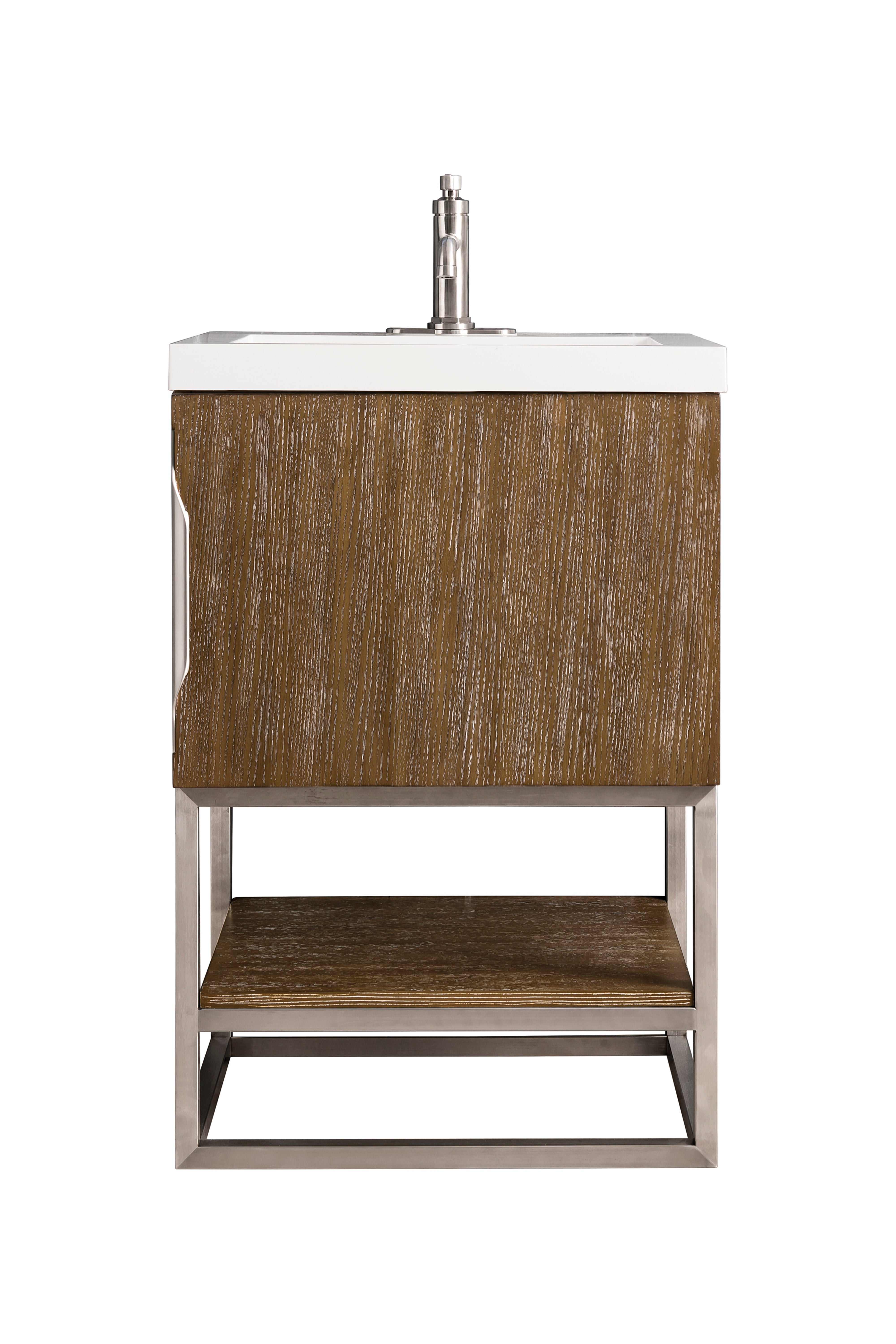 James Martin Columbia 24" Freestanding Single Vanity with Mineral Composite Stone Countertop