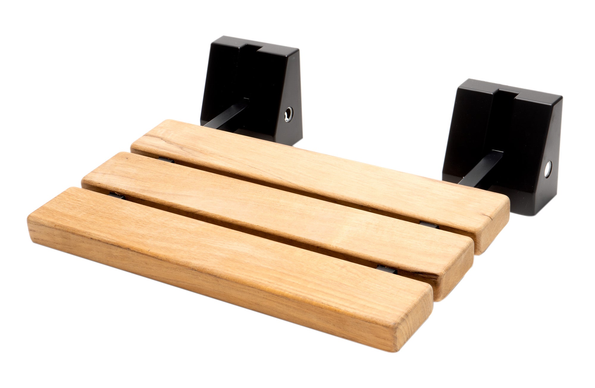 ALFI brand ABS16S 16" Wide Foldable Teak Shower Seat with Square Hardware