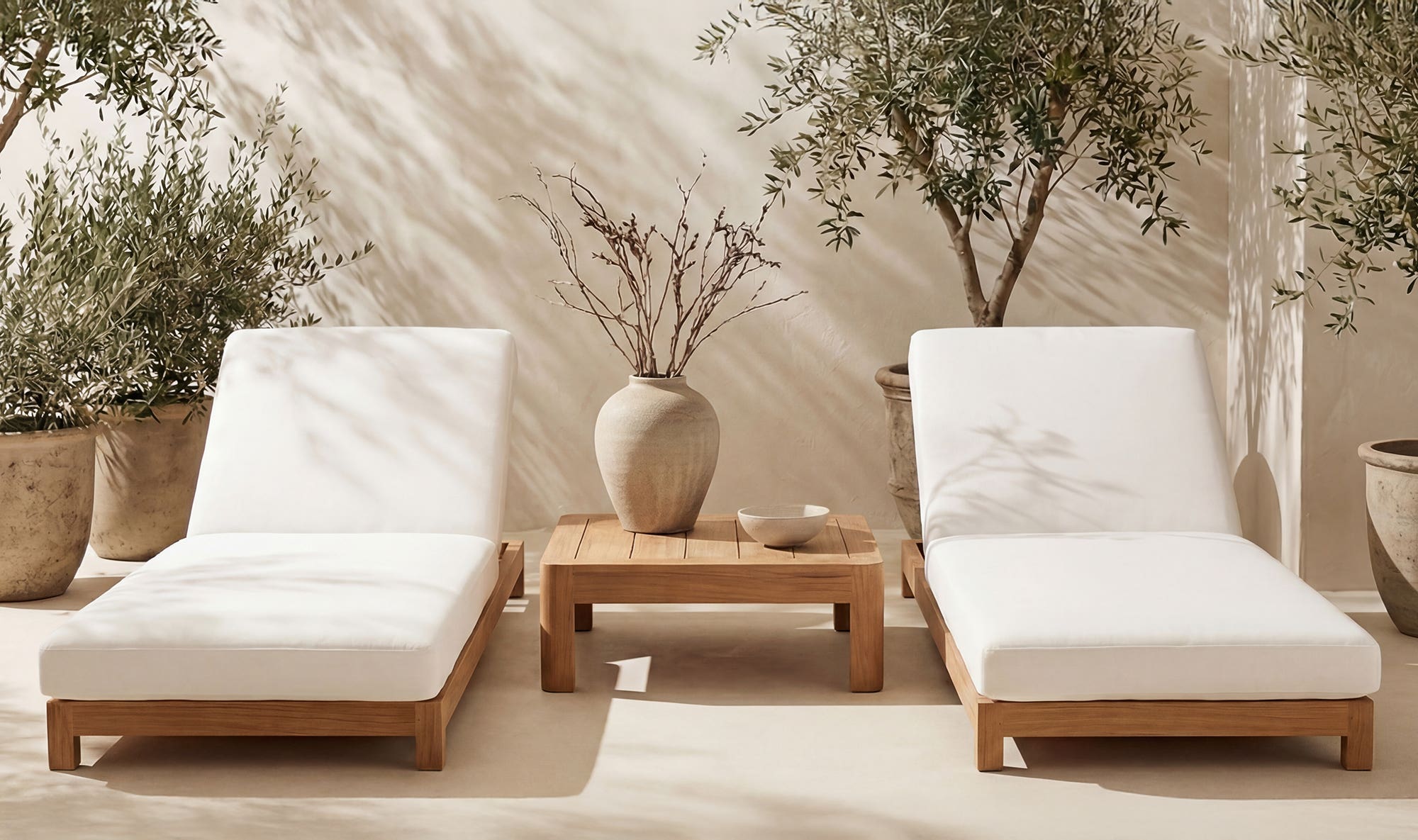 Moes Enzo Outdoor Adjustable Lounge Chair White TA-1002