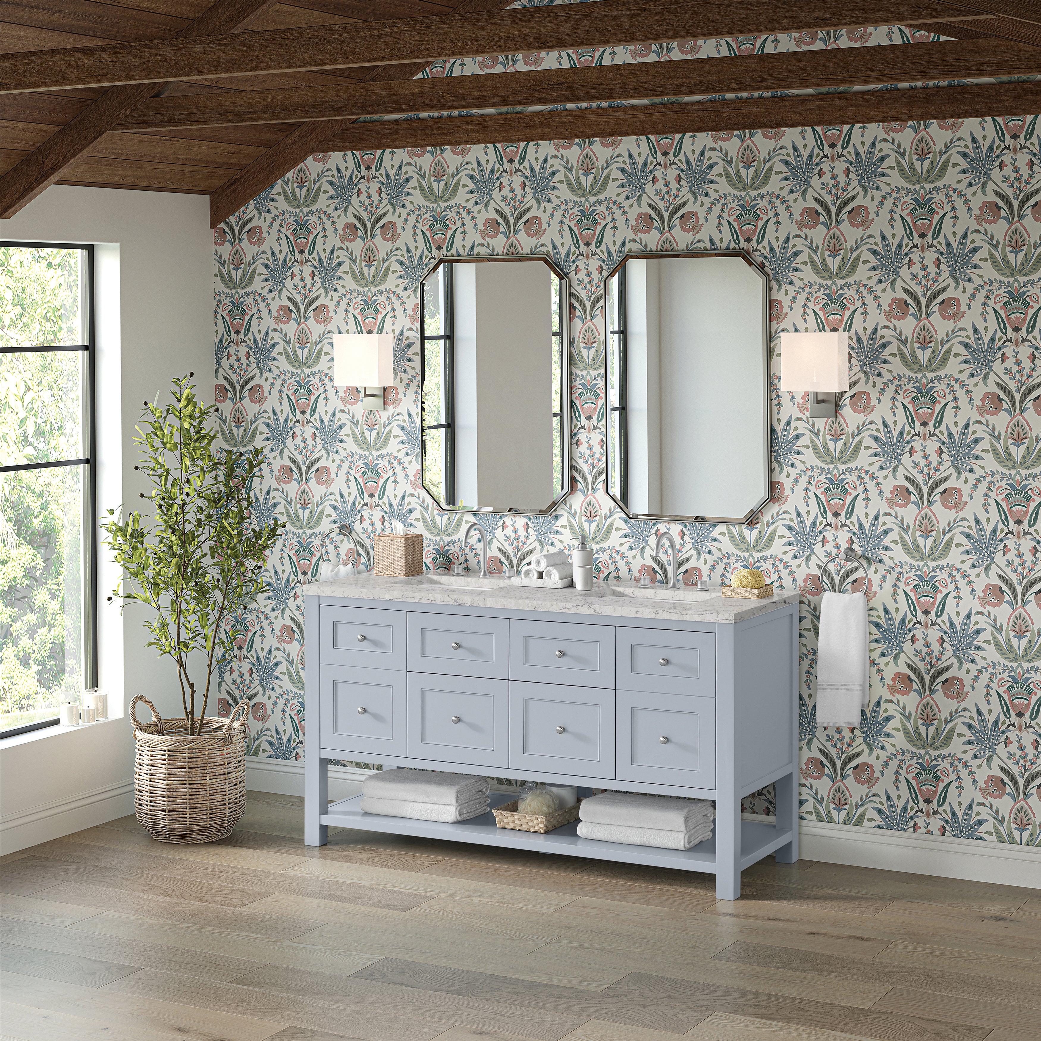 James Martin Breckenridge 60" Double Vanity in Serenity Blue with 3cm Countertop
