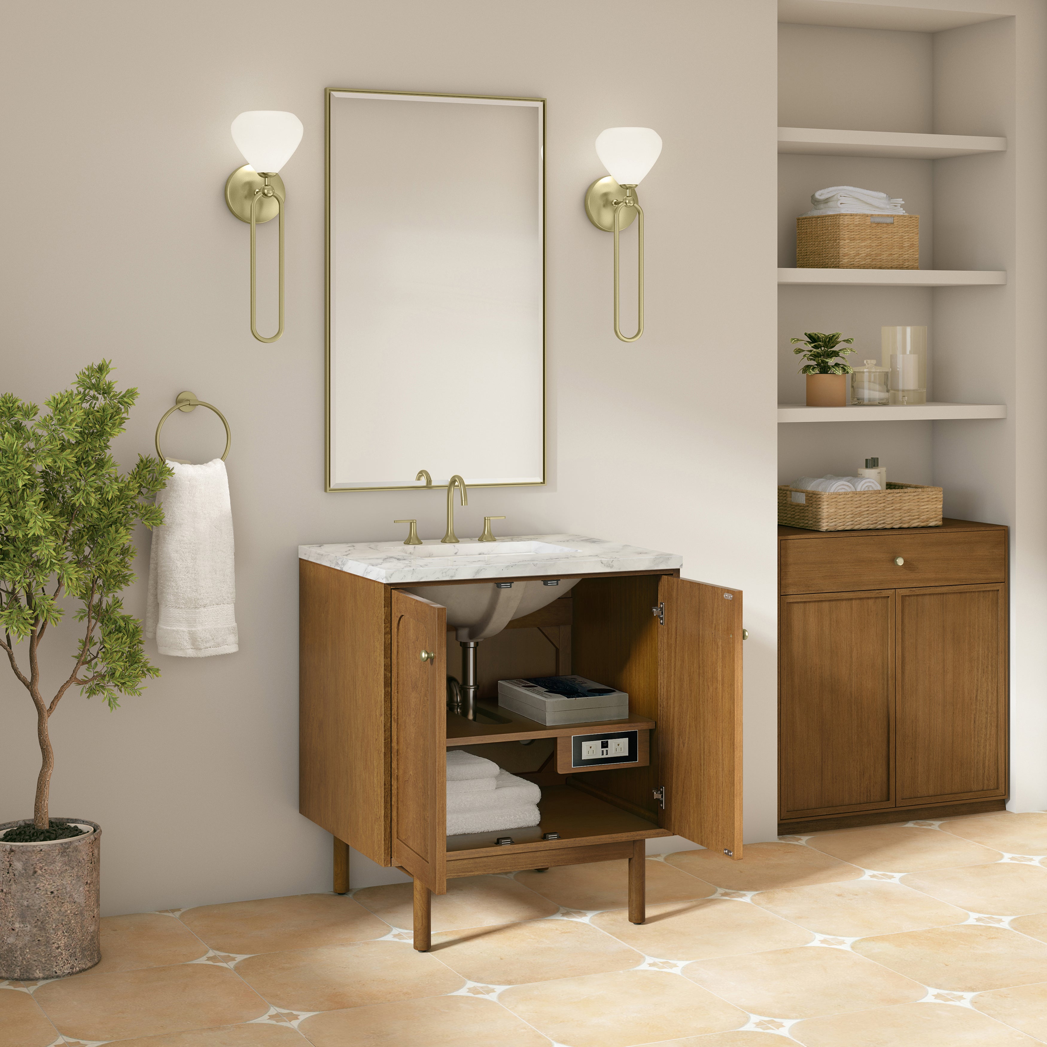 James Martin Laurent 30" Single Vanity in Honey Oak with 3cm Countertop