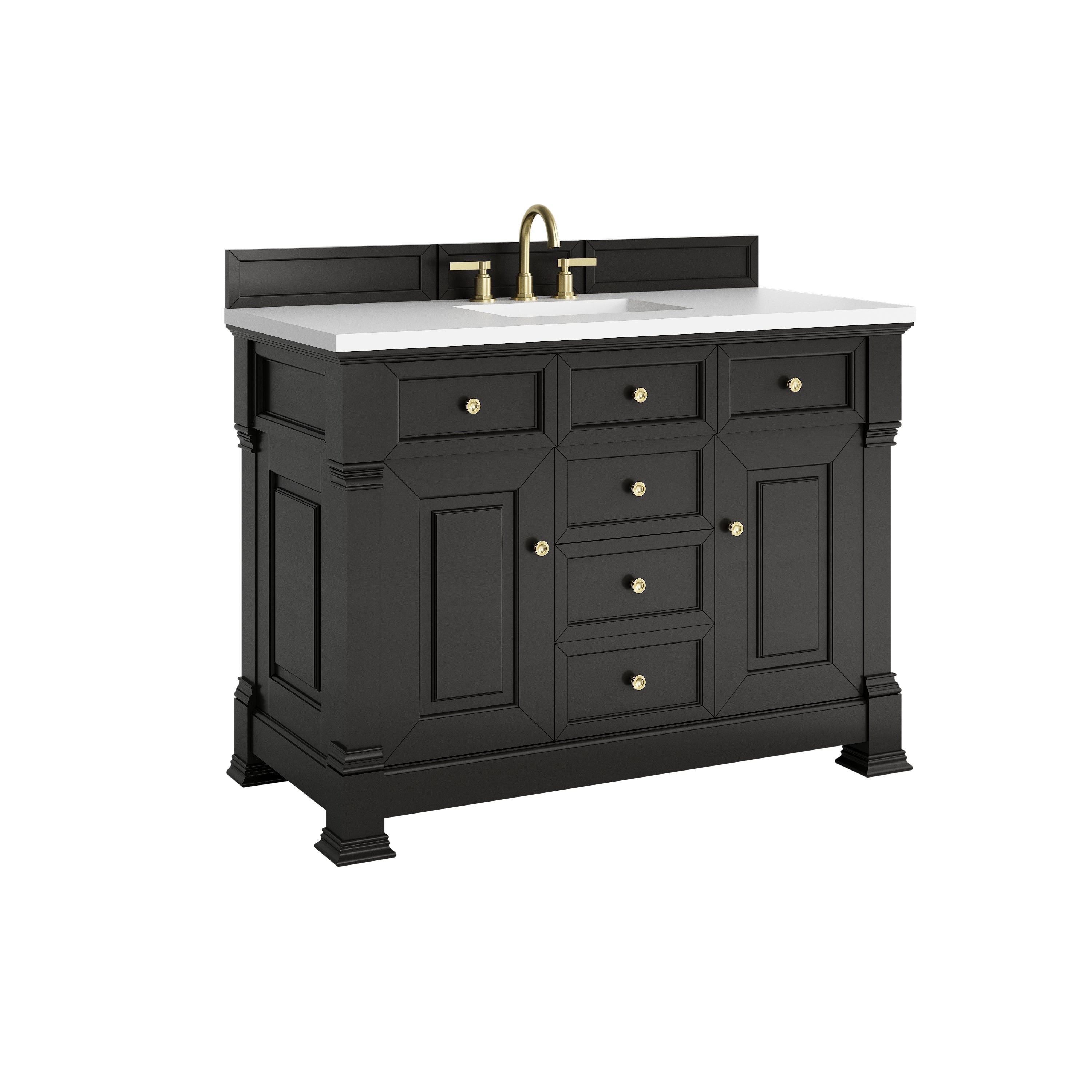 James Martin Brookfield 48" Single Vanity in Black Onyx with 3cm Countertop