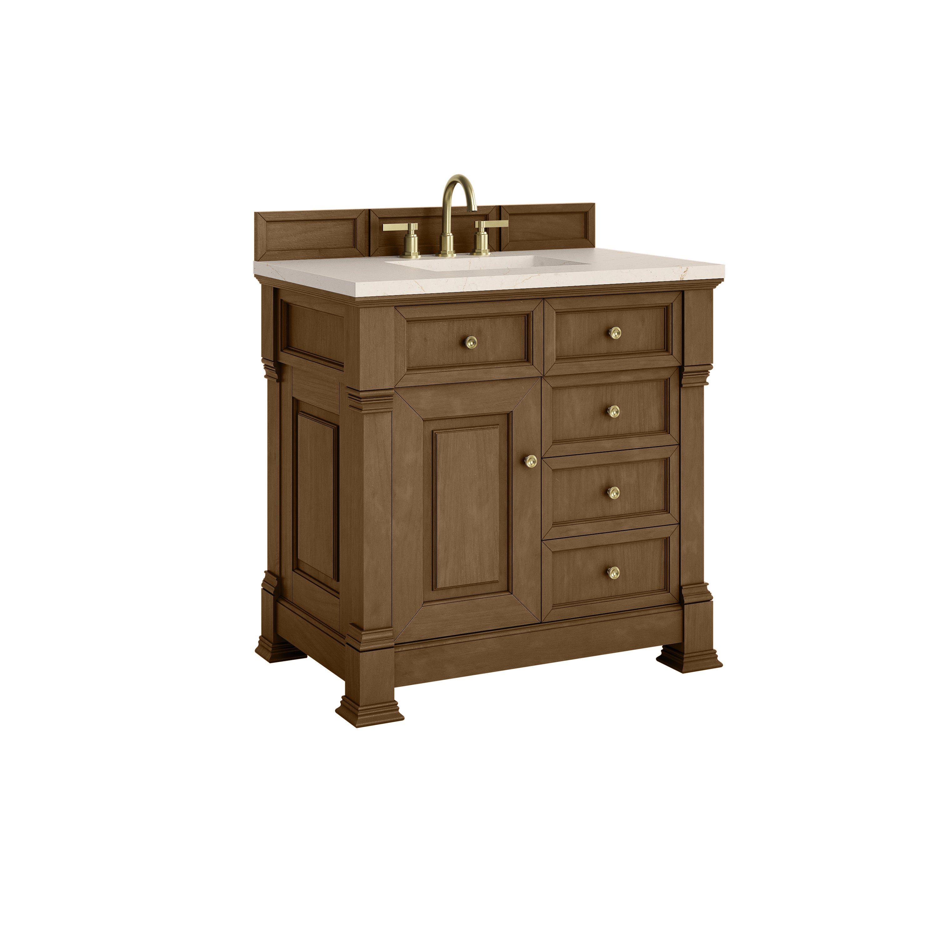 James Martin Brookfield 36" Single Vanity in Honey Oak with 3cm Countertop