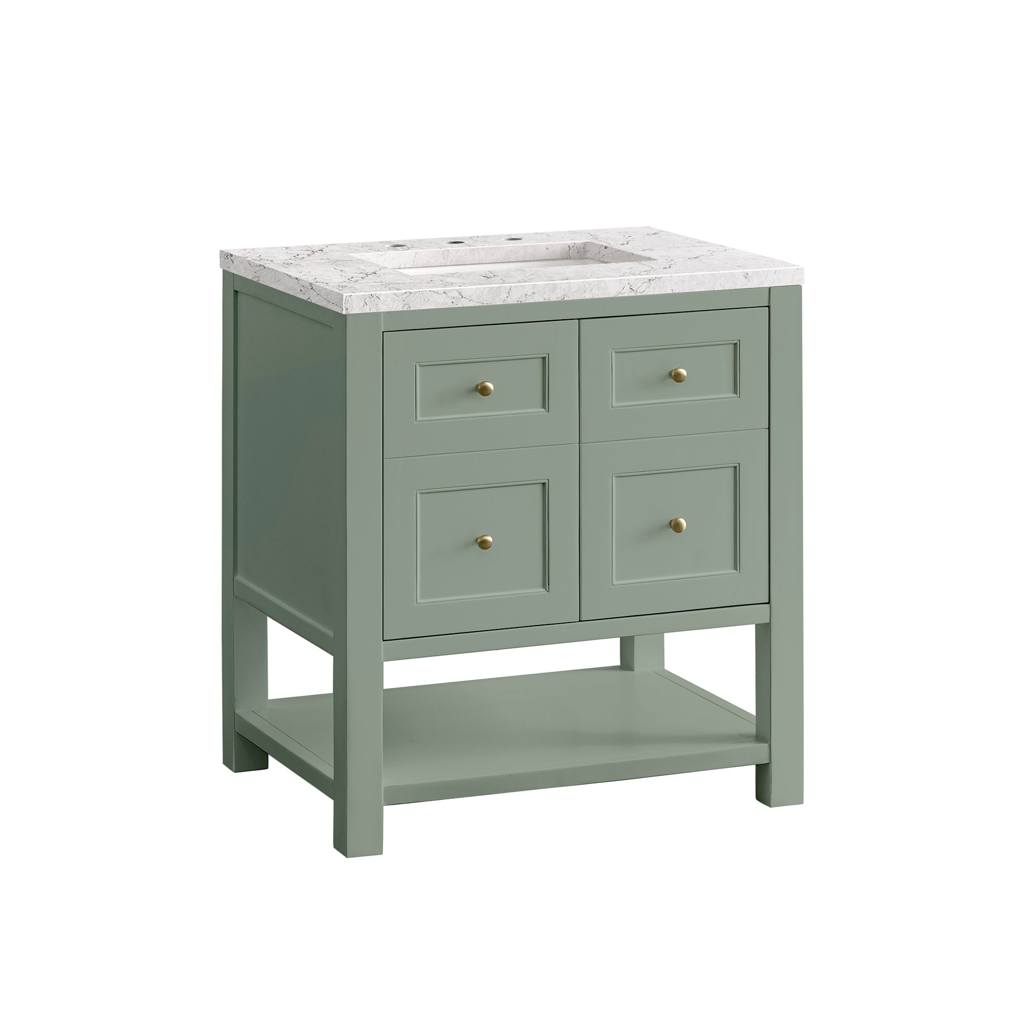 James Martin Breckenridge 30" Single Vanity in Smokey Celadon with 3cm Countertop
