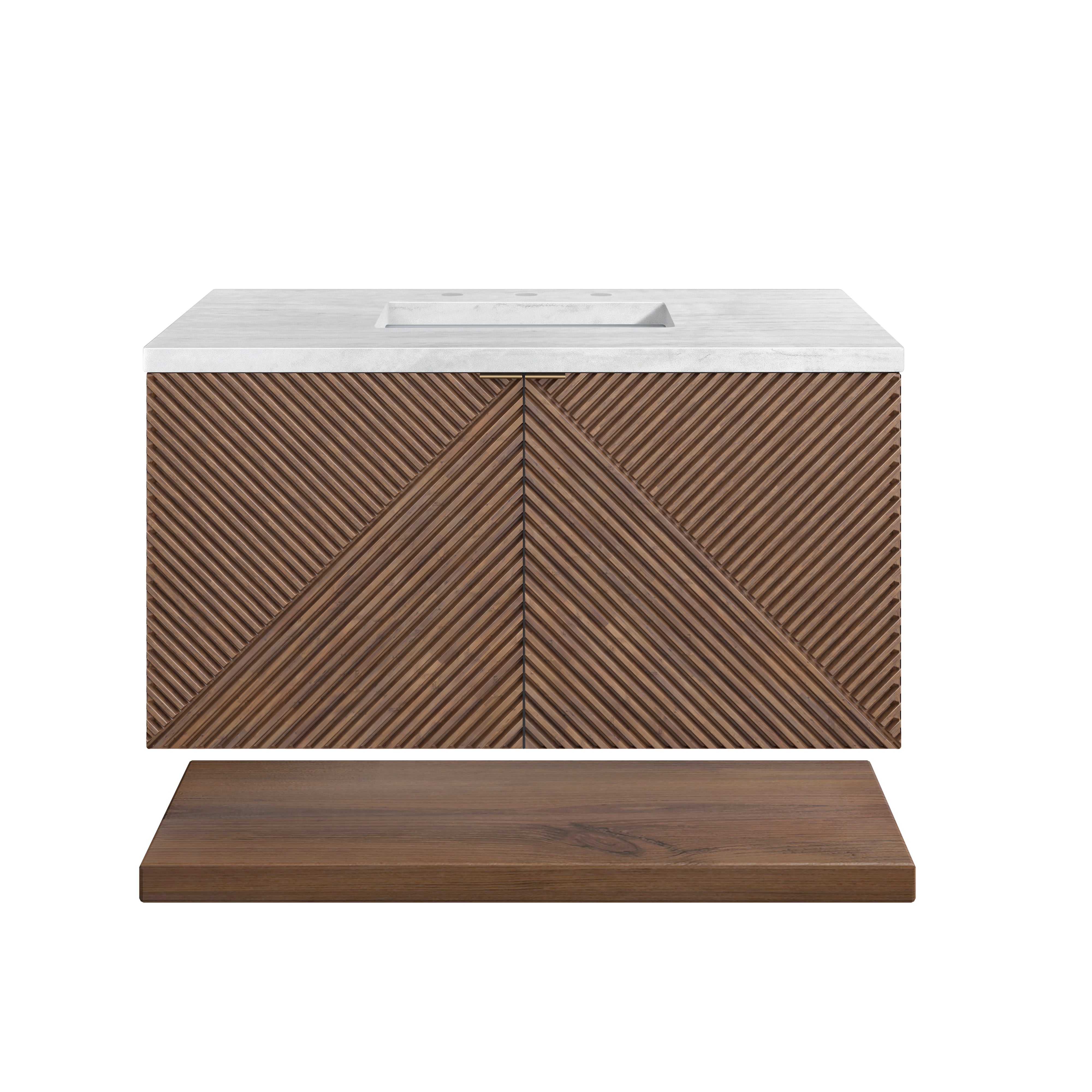 James Martin Marcello 36" Single Vanity in Chestnut with 3cm Countertop