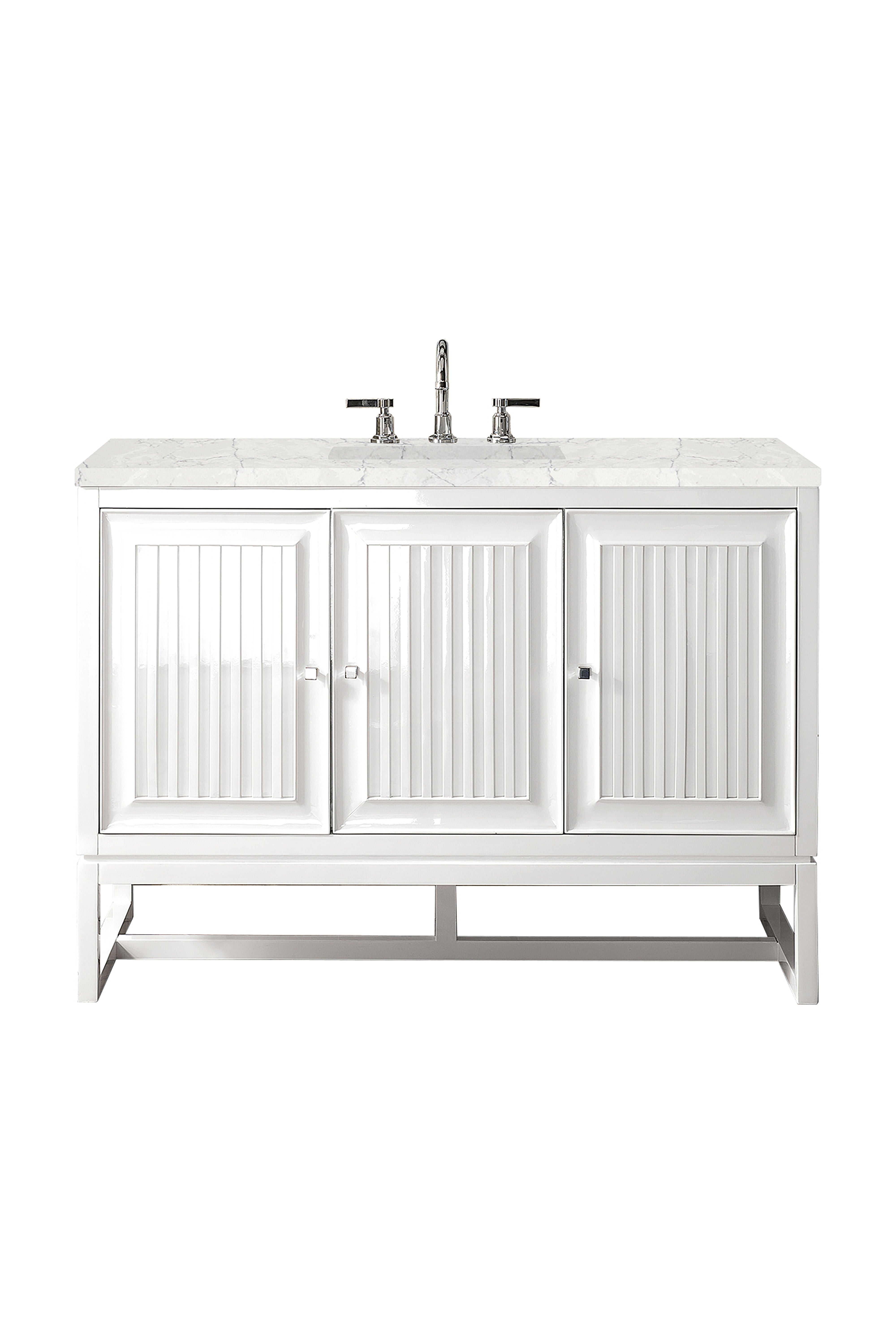 James Martin Athens 48" Single Vanity in Glossy White with 3cm Countertop