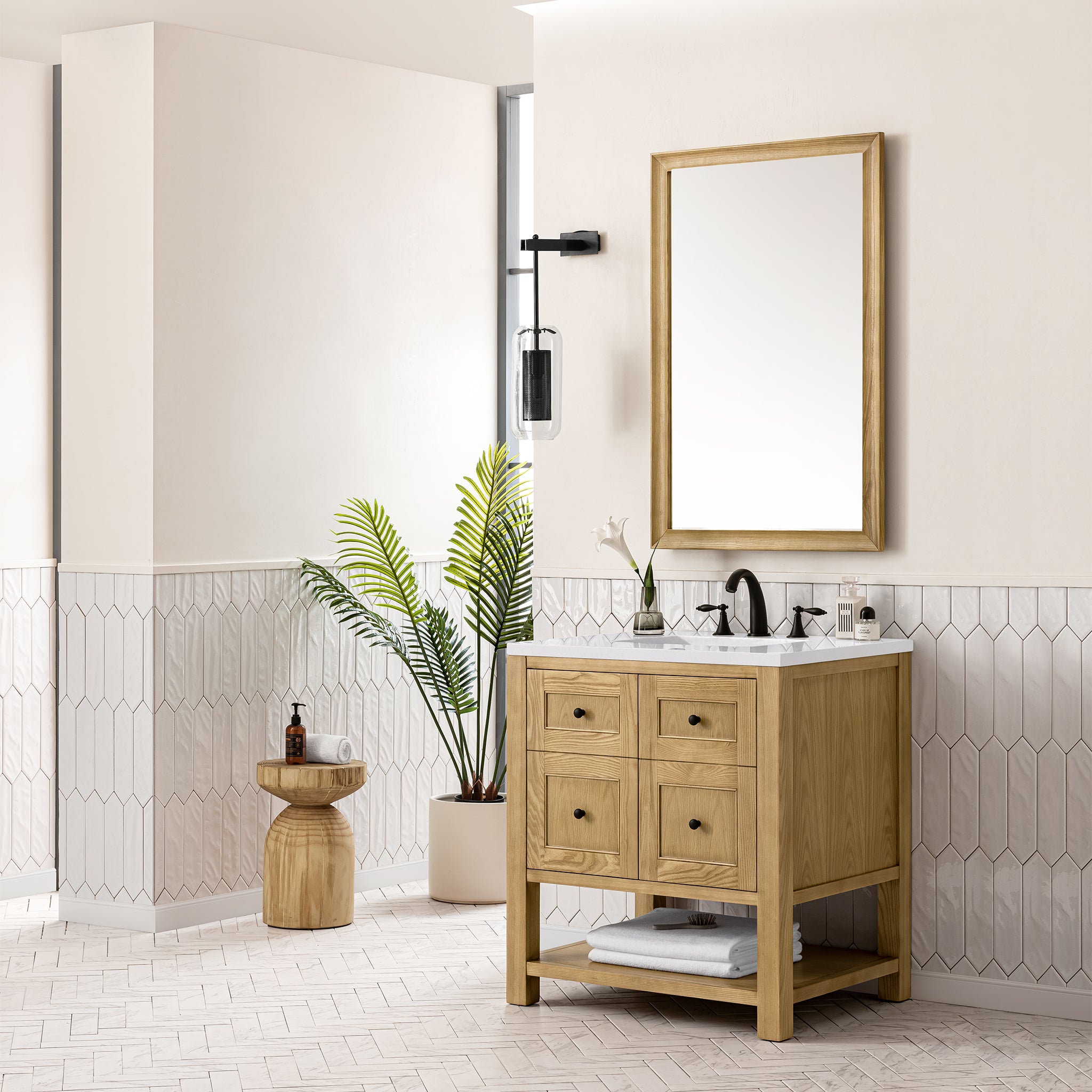 James Martin Breckenridge 30" Single Vanity in Light Natural Oak with 3cm Countertop