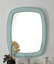 Chans Furniture 1033BU-MIR Termoli 36-Inch Light Blue Frame Modern Style Wall Mirror