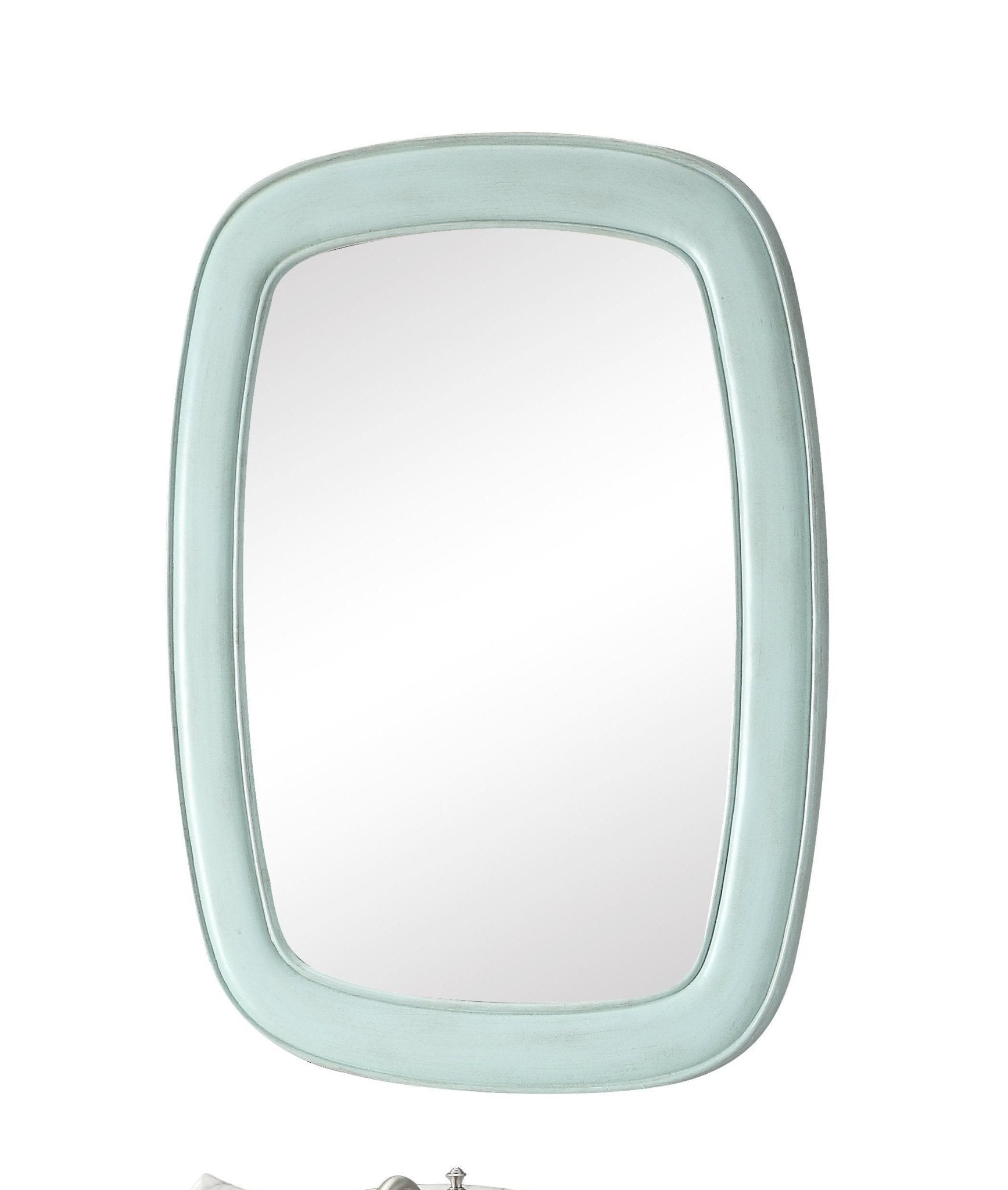 Chans Furniture 1033BU-MIR Termoli 36-Inch Light Blue Frame Modern Style Wall Mirror
