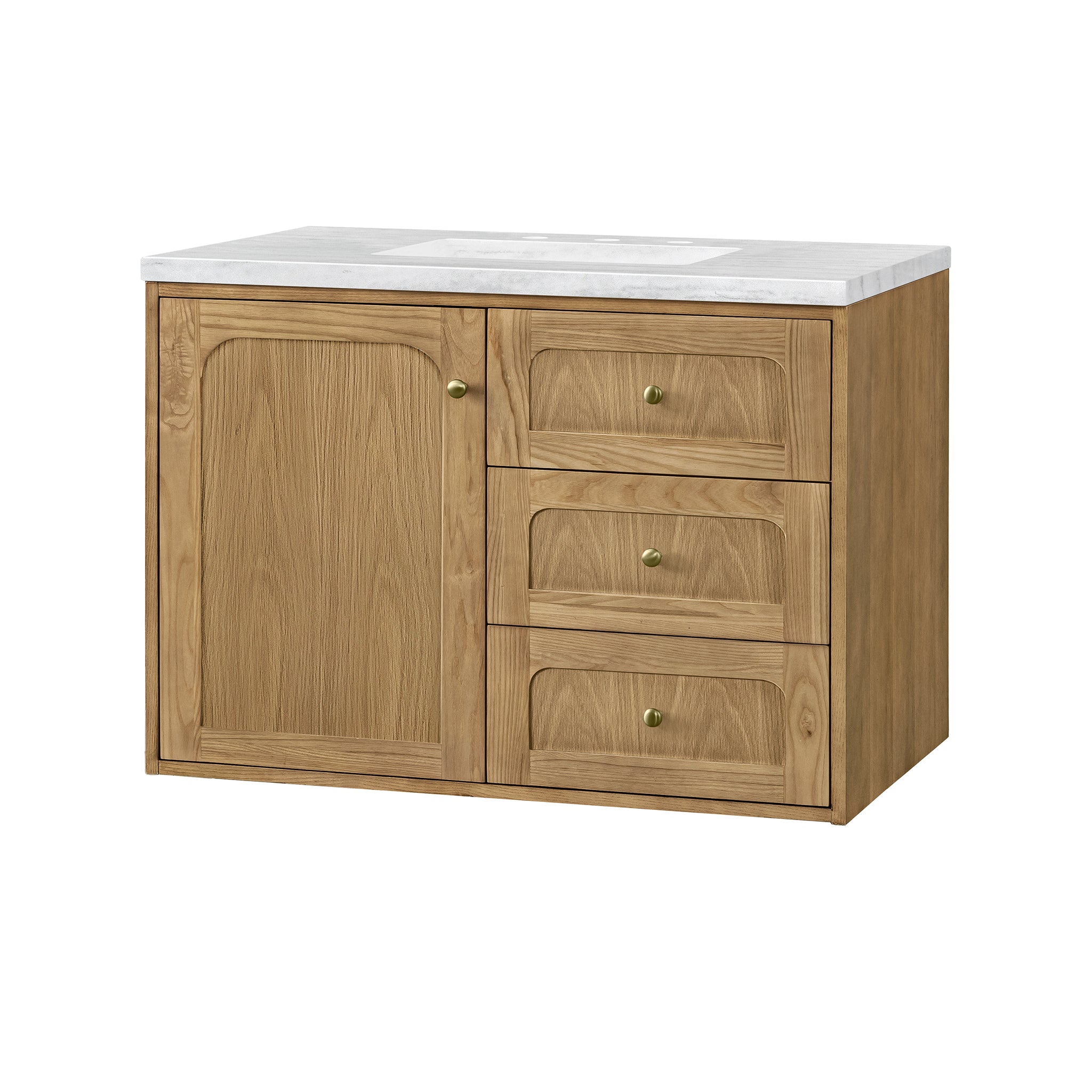 James Martin Laurent 36" Single Vanity in Light Natural Oak with 3cm Countertop