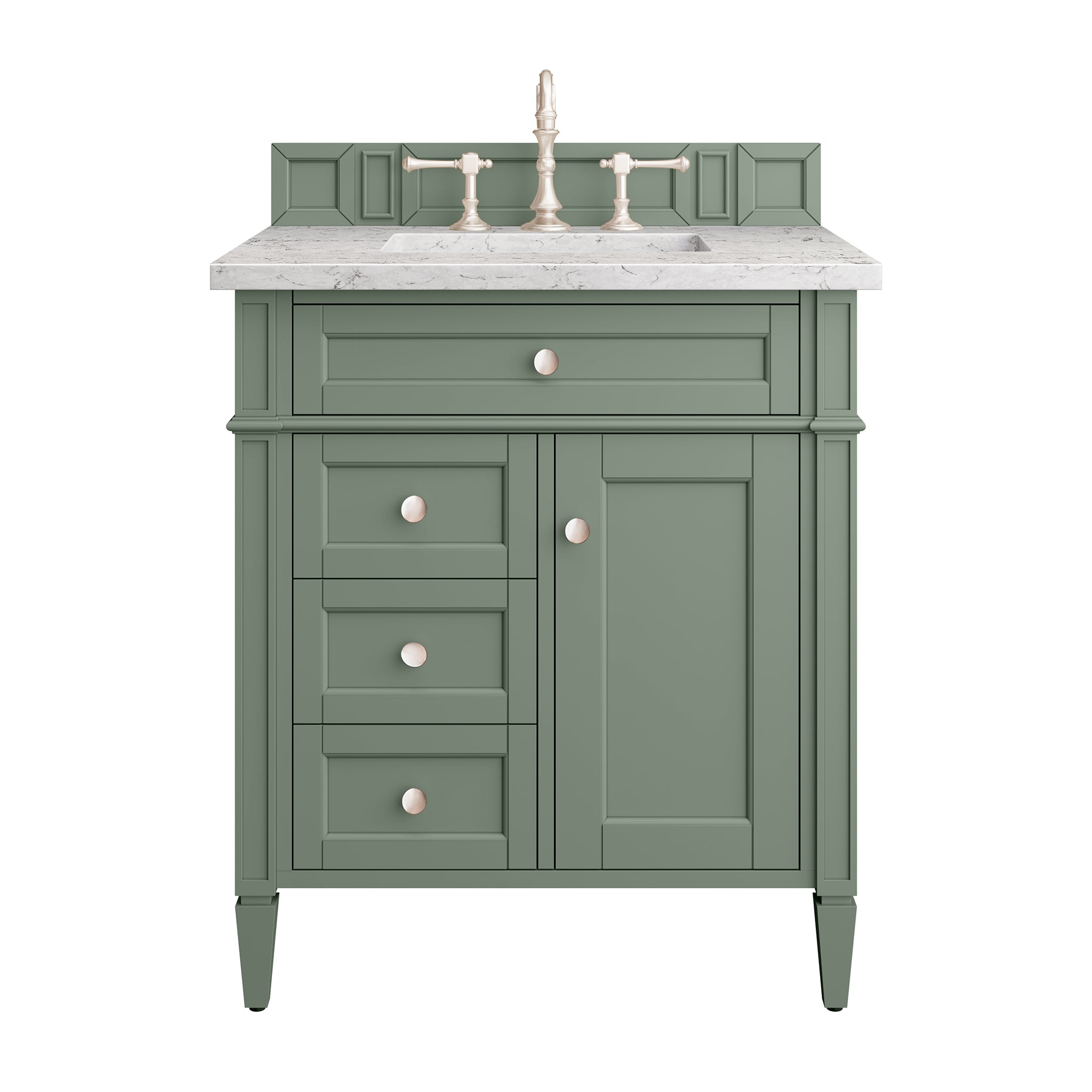 James Martin Brittany 30" Single Vanity in Smokey Celadon with 3cm Countertop