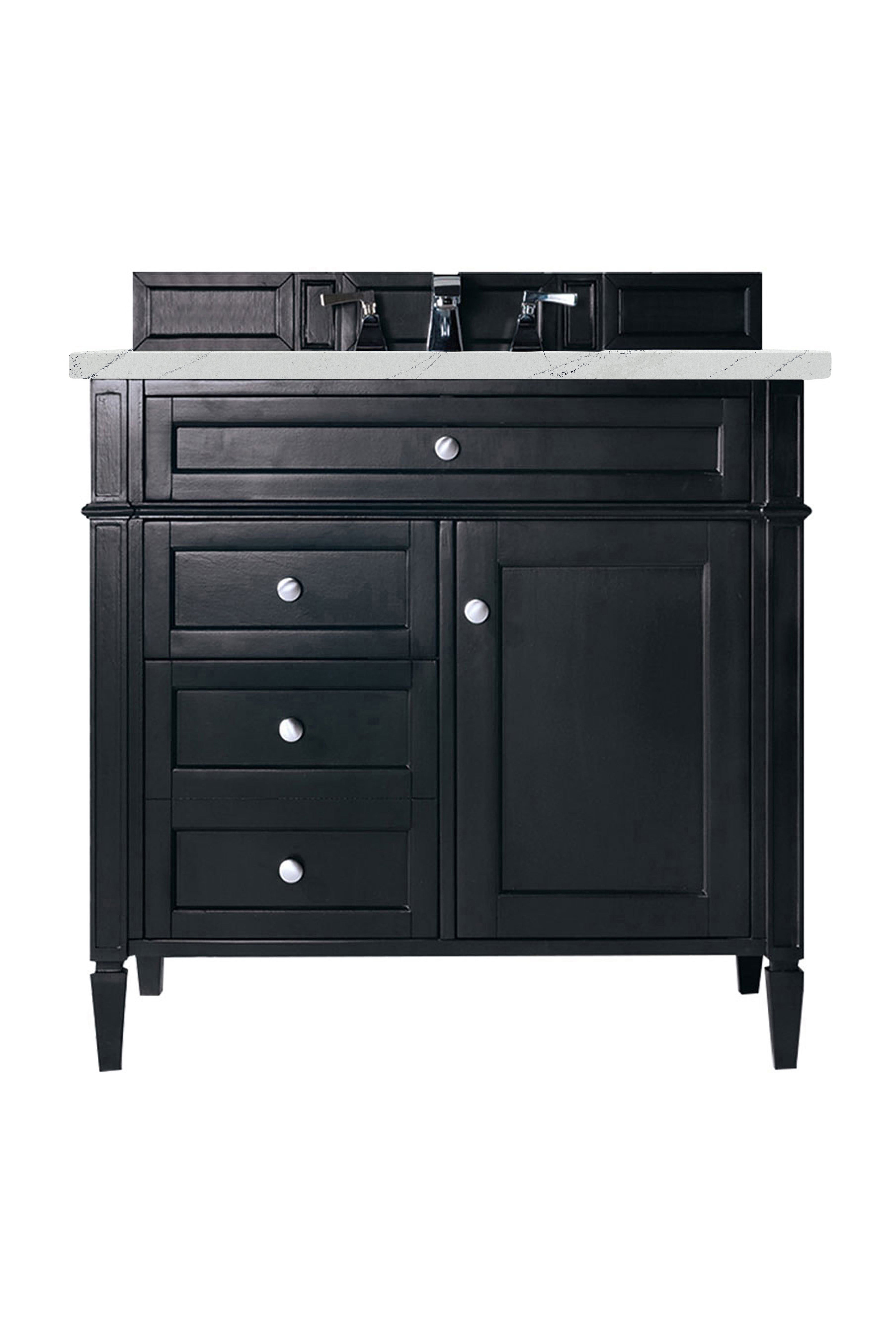 James Martin Brittany 36" Single Vanity in Black Onyx with 3cm Countertop