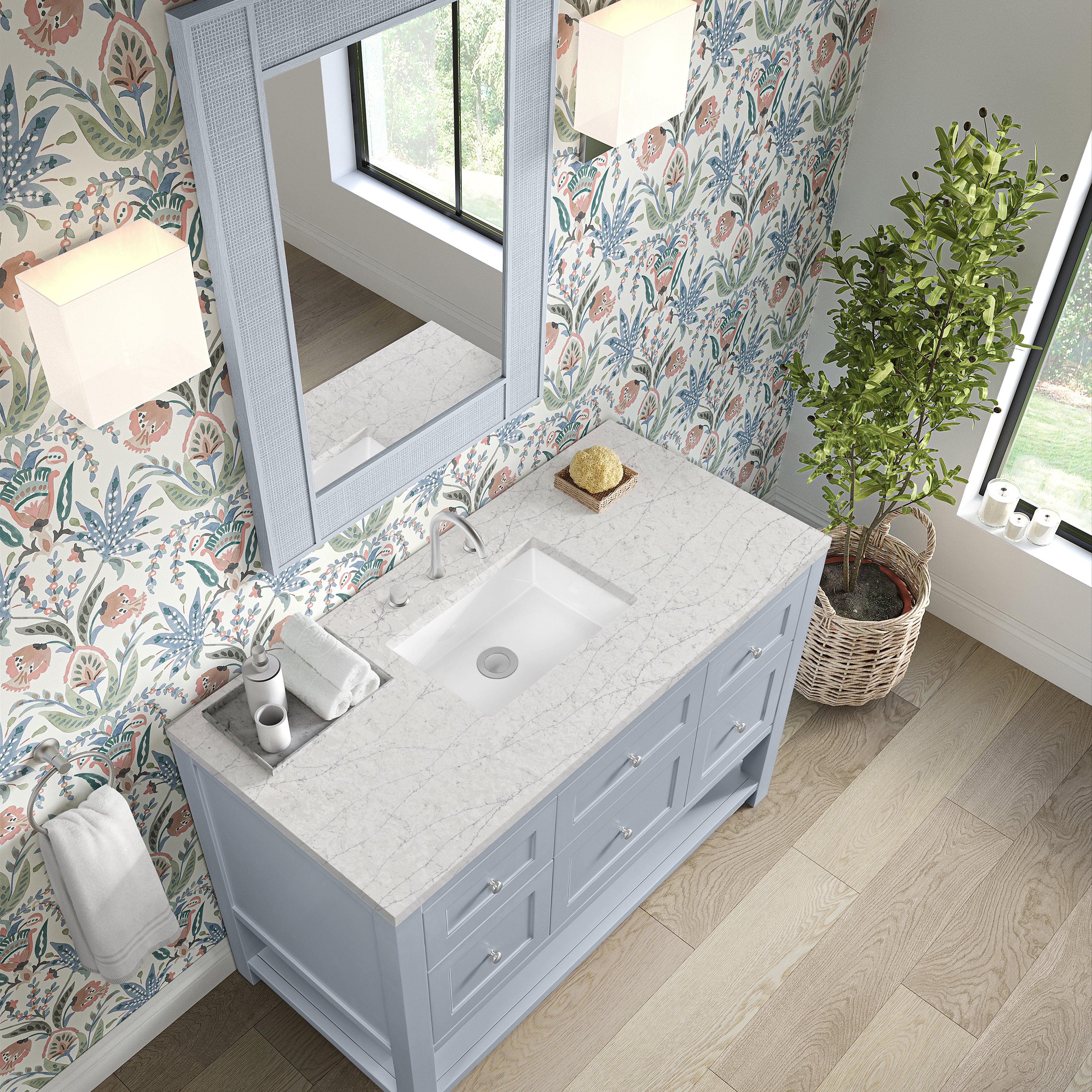 James Martin Breckenridge 48" Single Vanity in Serenity Blue with 3cm Countertop