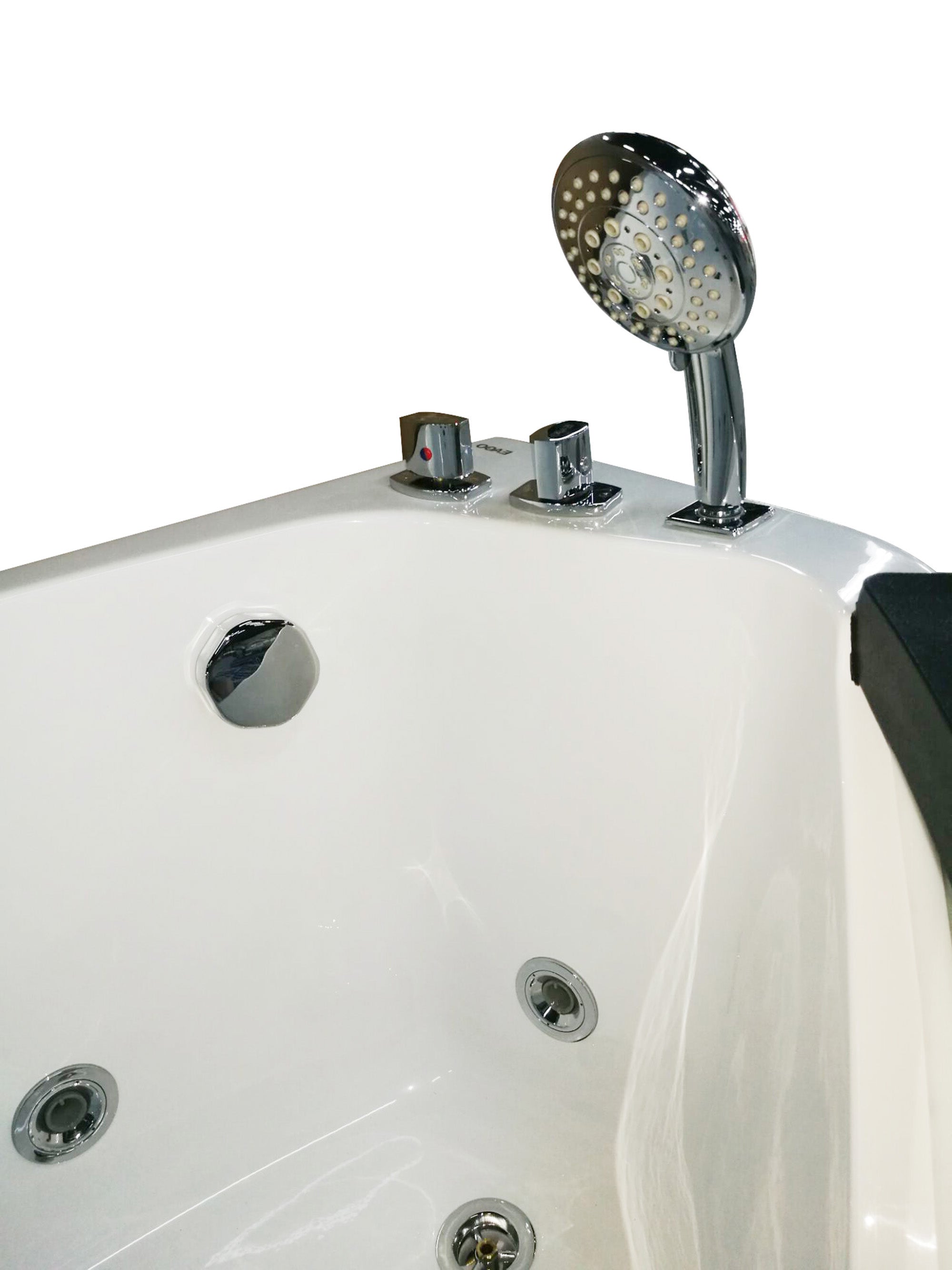 EAGO AM198ETL-R 5′ Acrylic Whirlpool Corner Bathtub with Glass Front