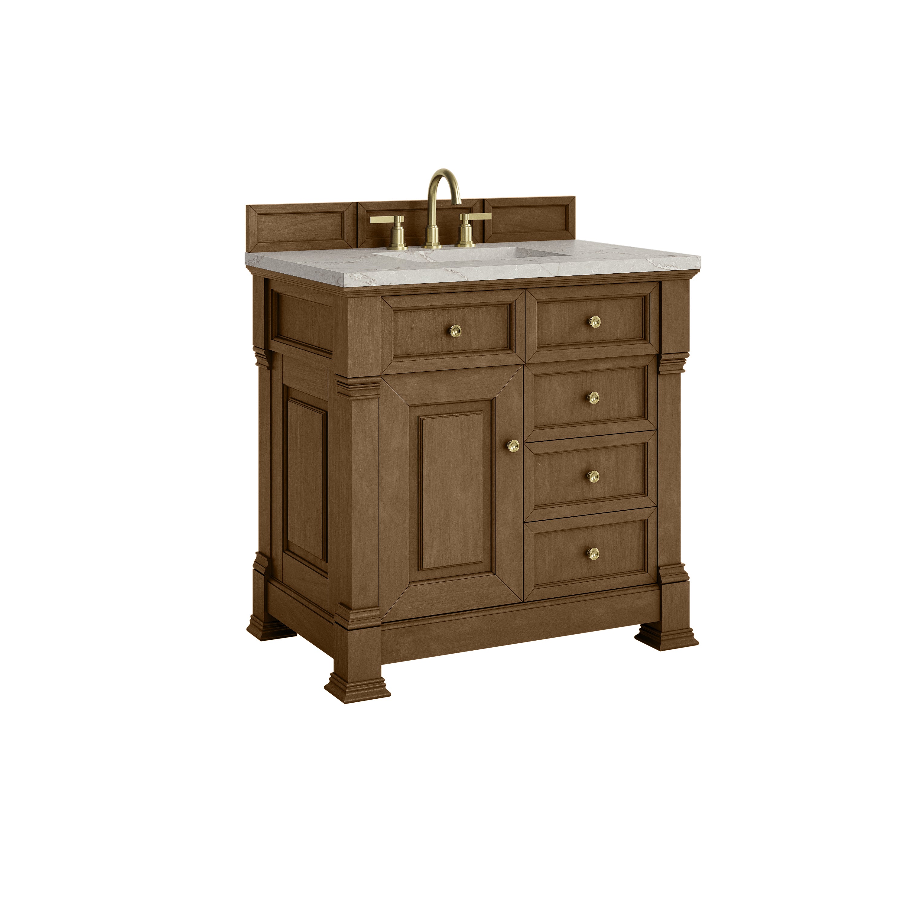 James Martin Brookfield 36" Single Vanity in Honey Oak with 3cm Countertop