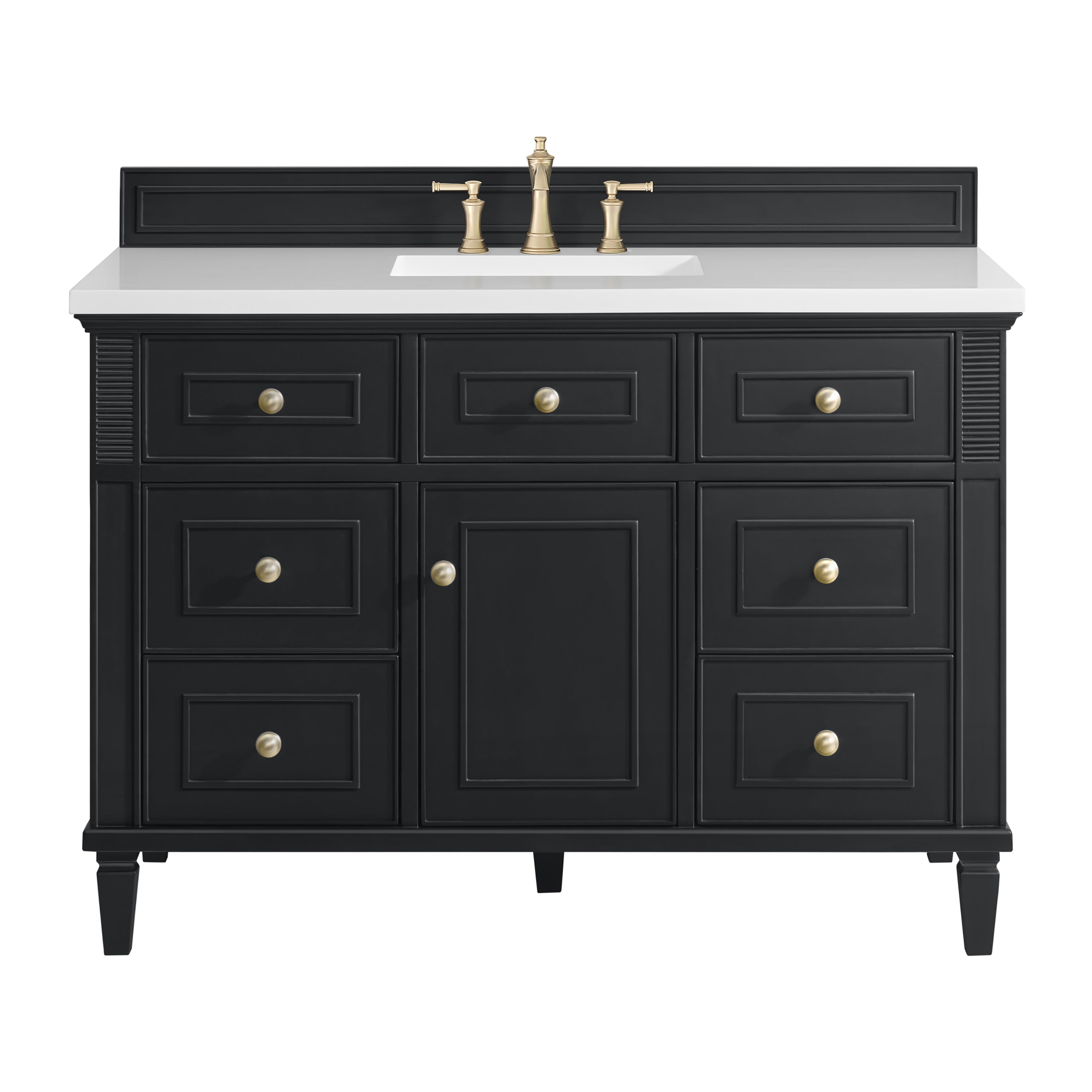 James Martin Lorelai 48" Single Vanity in Black Onyx with 3cm Countertop