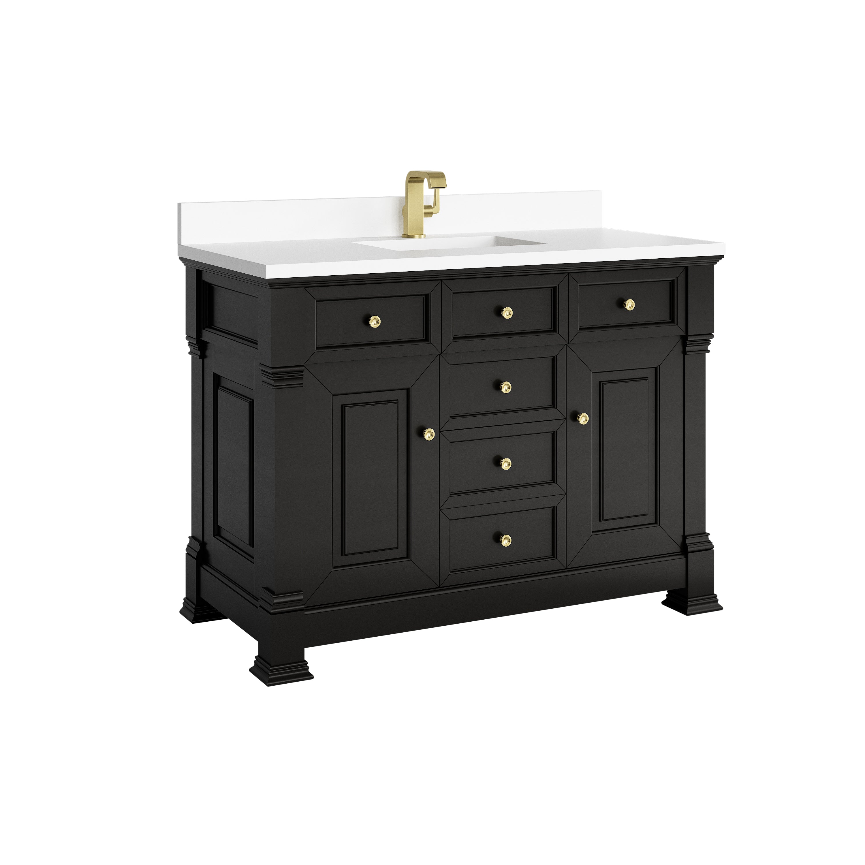 James Martin Brookfield 48" Single Vanity in Black Onyx with 3cm Countertop
